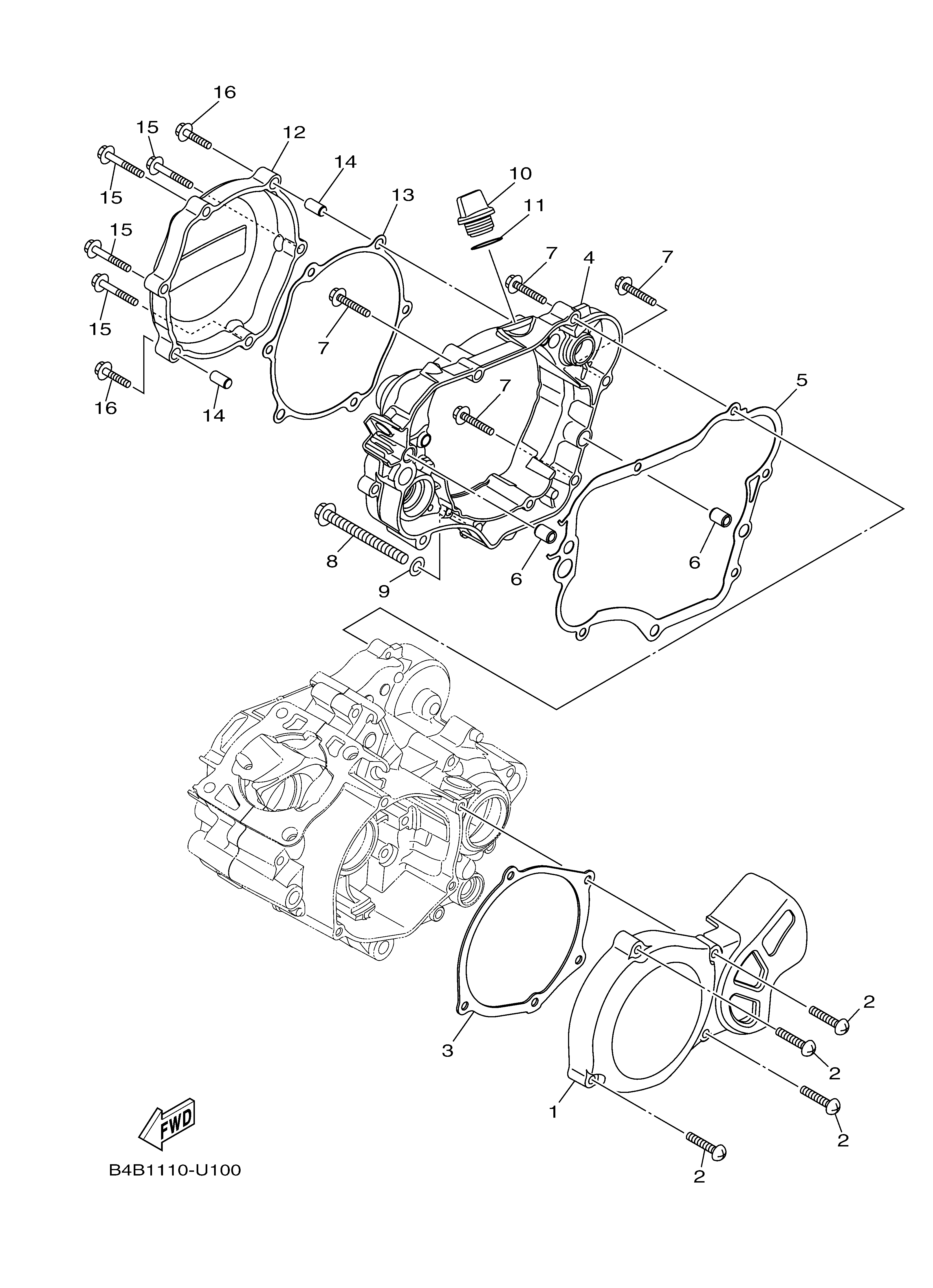 CRANKCASE COVER ภาพแยกชิ้นส่วน
