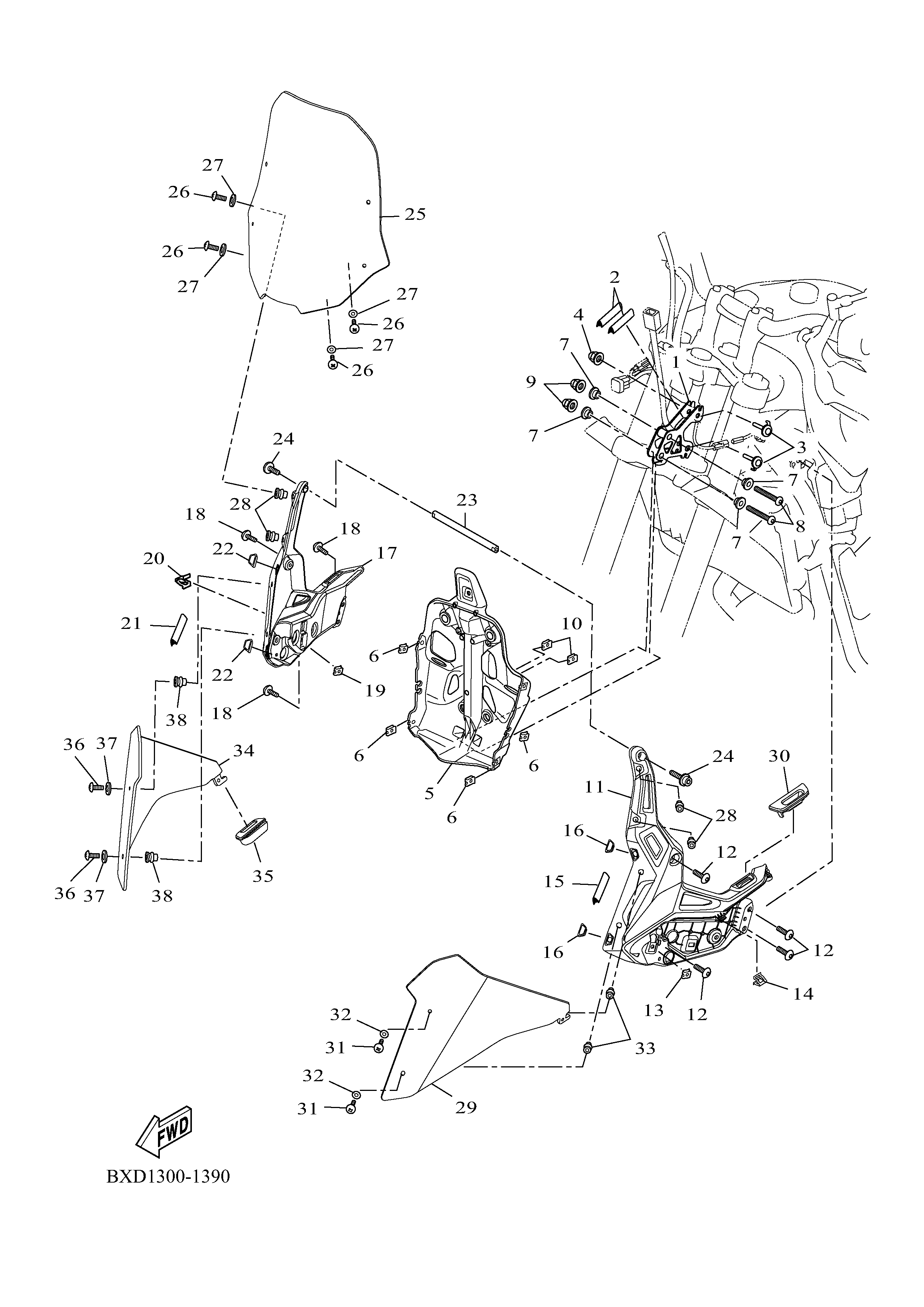 COWLING 1 Sơ đồ tách chi tiết