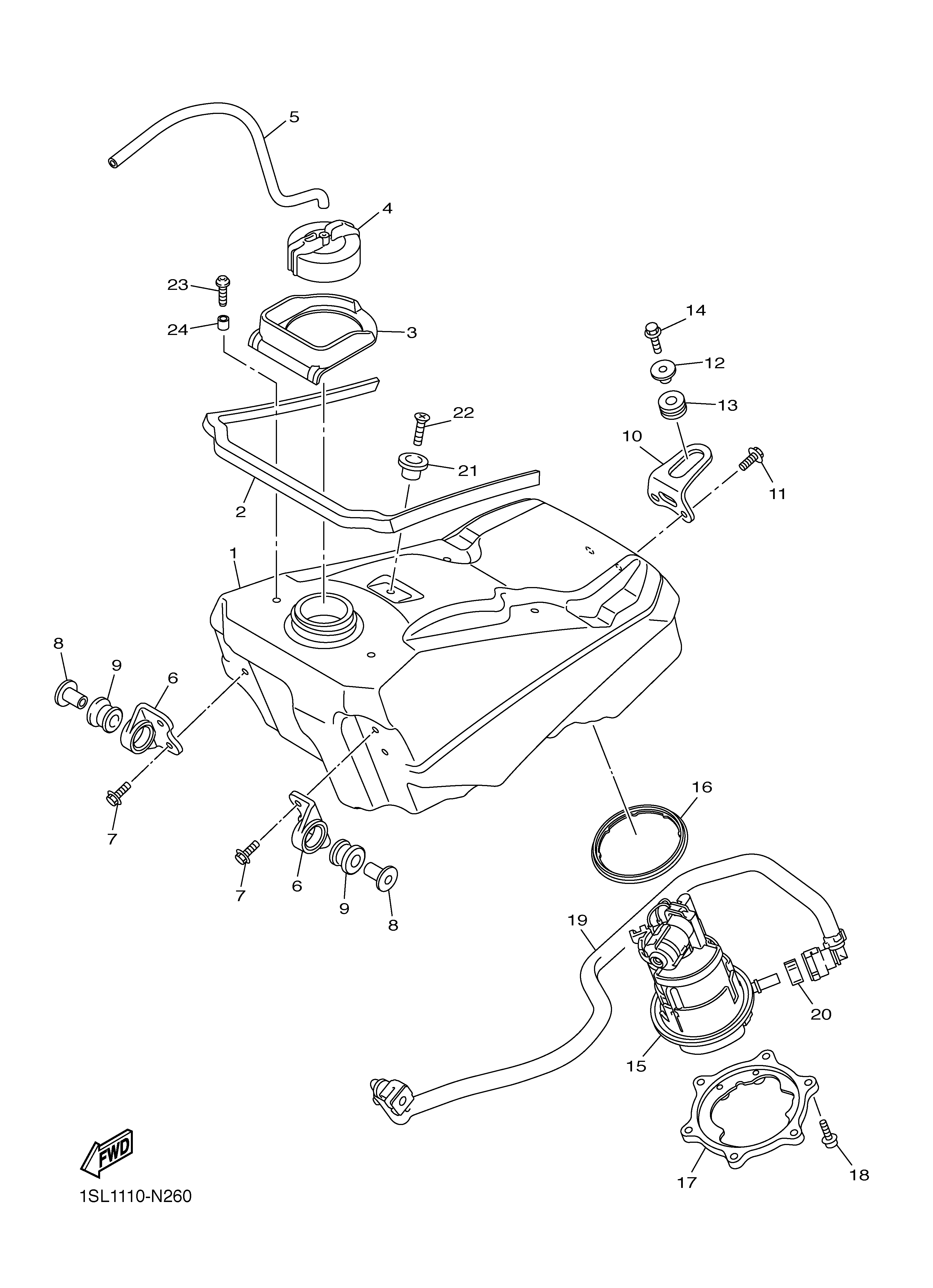 FUEL TANK Diagram terurai