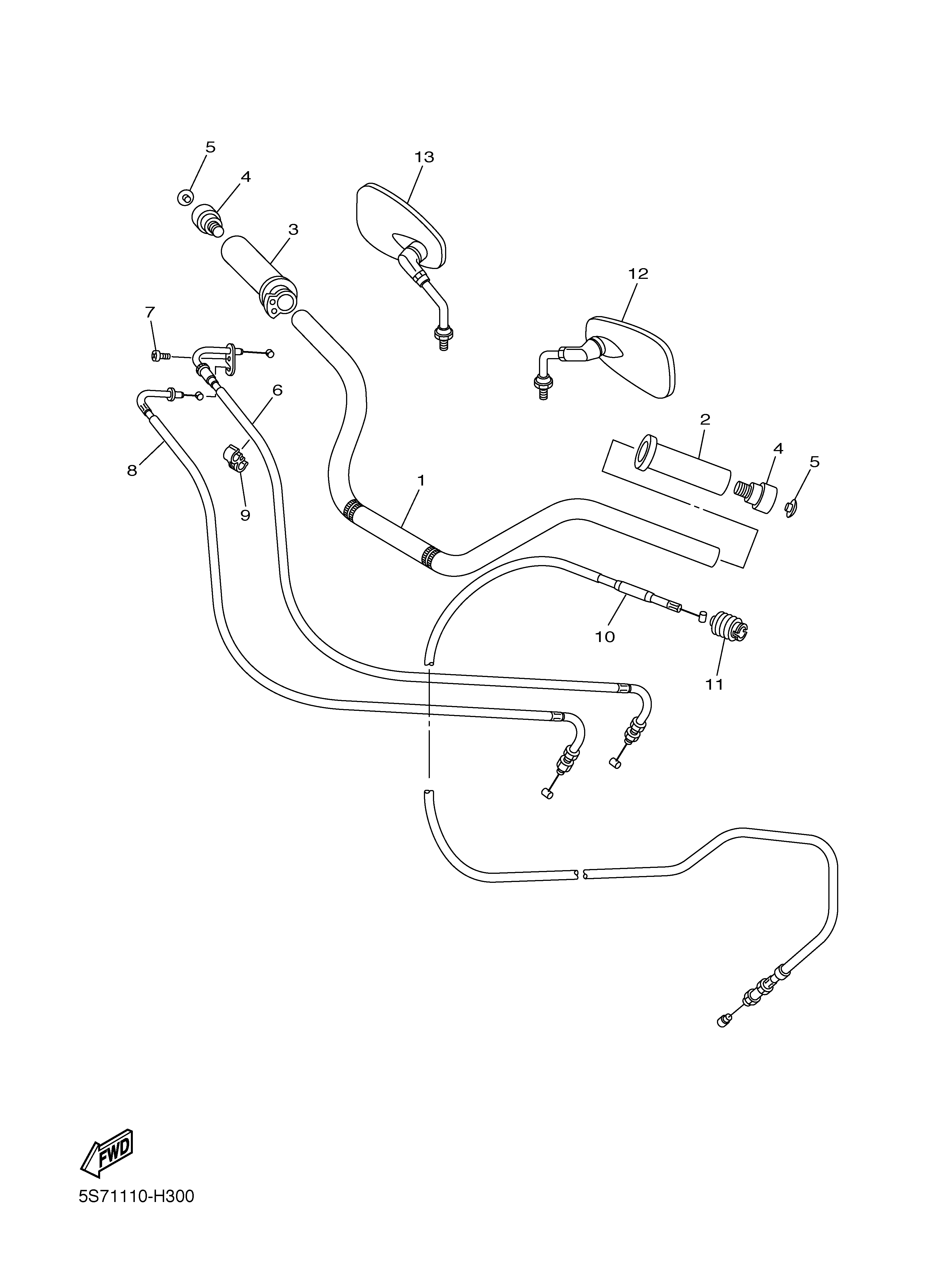 STEERING HANDLE CABLE ภาพแยกชิ้นส่วน