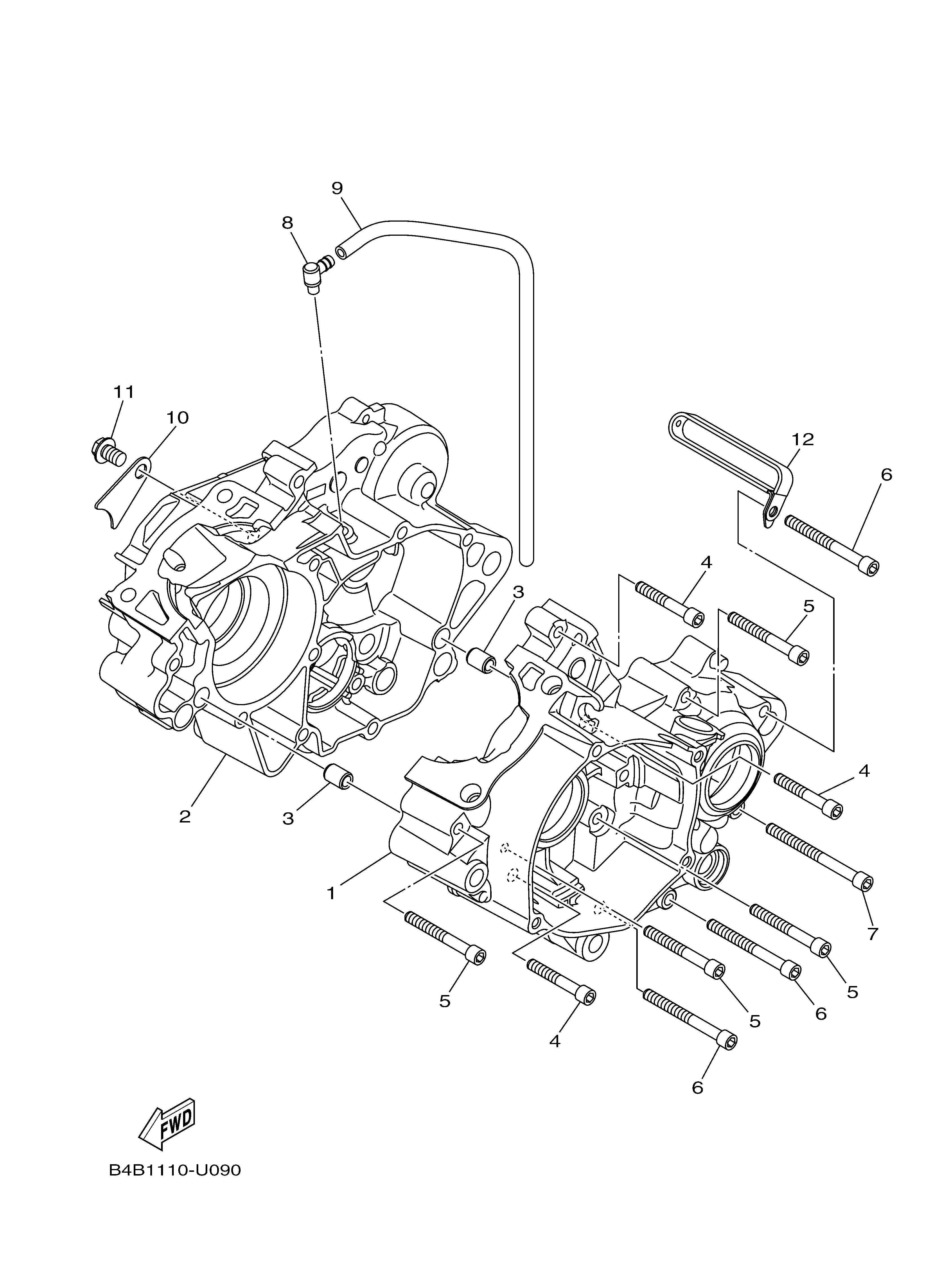 CRANKCASE Sơ đồ tách chi tiết
