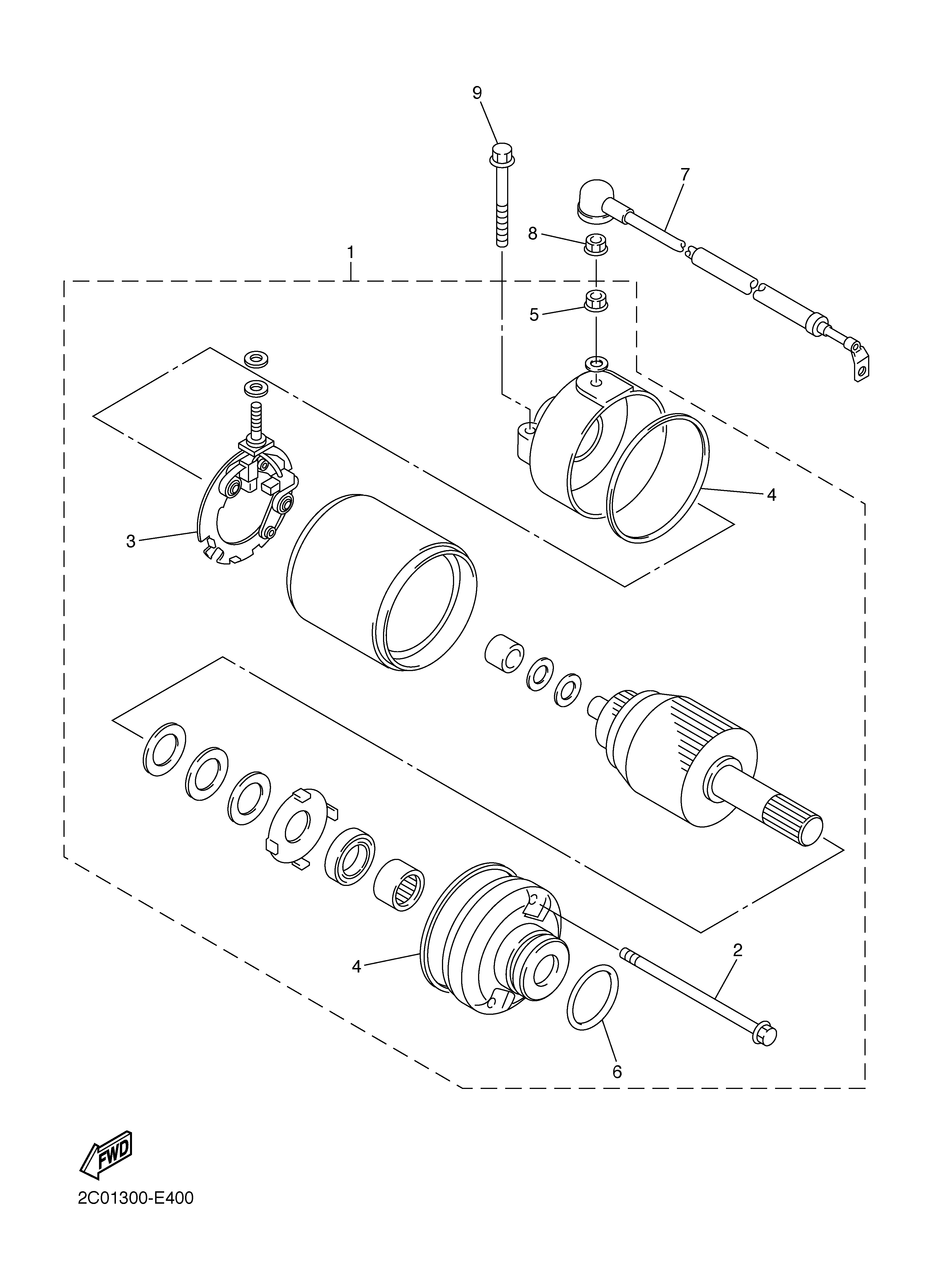 STARTING MOTOR ภาพแยกชิ้นส่วน