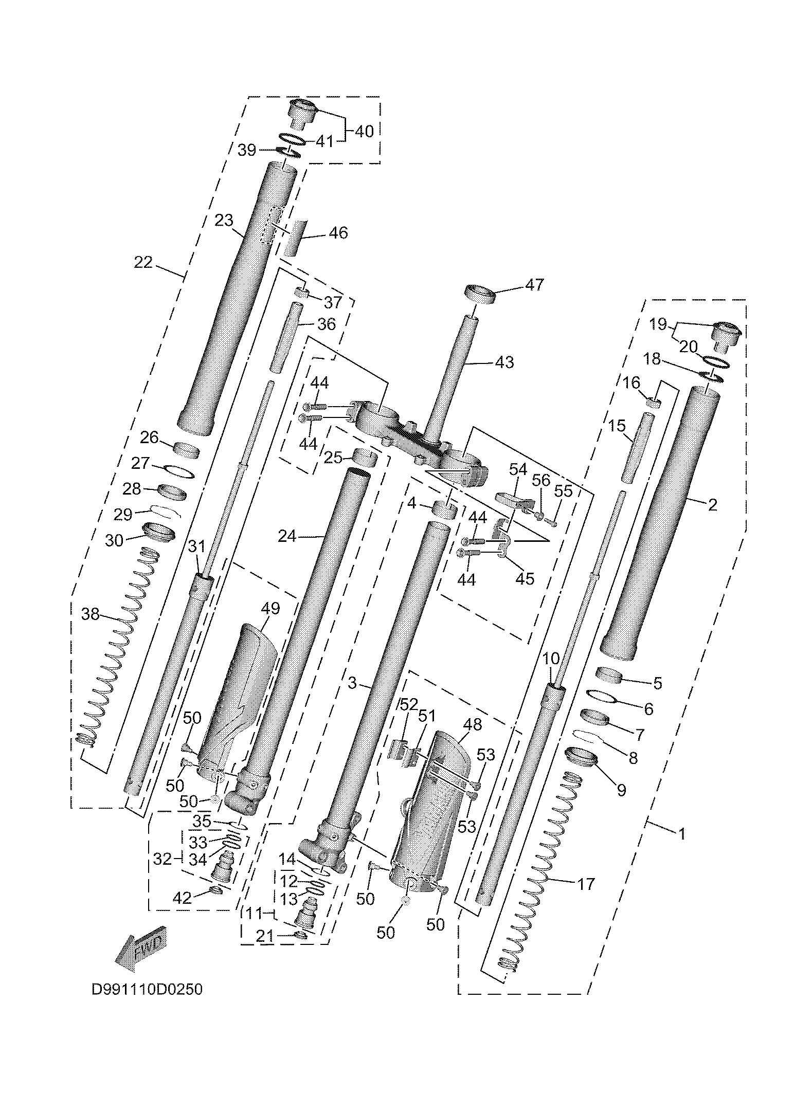 FRONT FORK Exploded diagrams