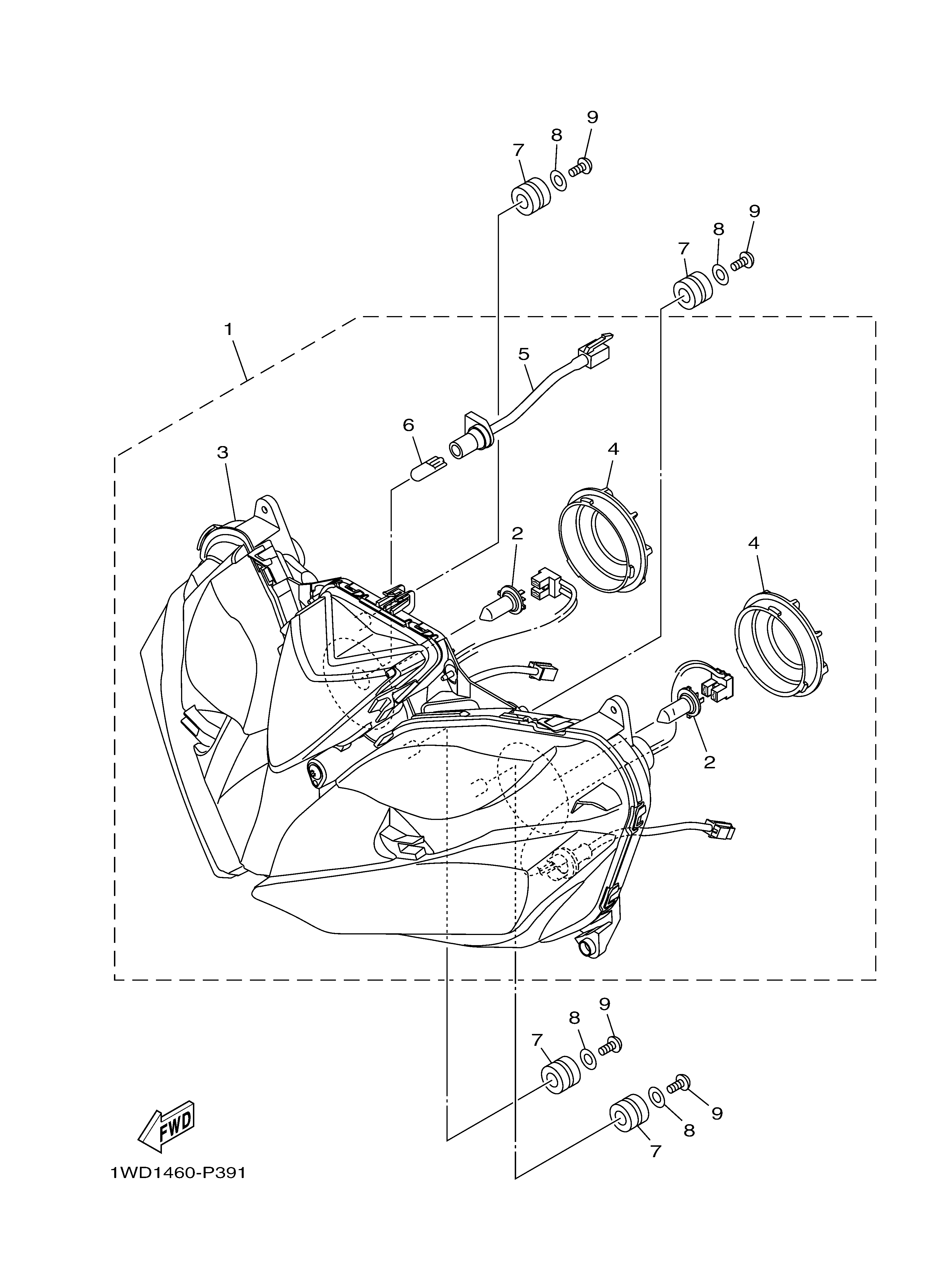HEADLIGHT Diagram terurai
