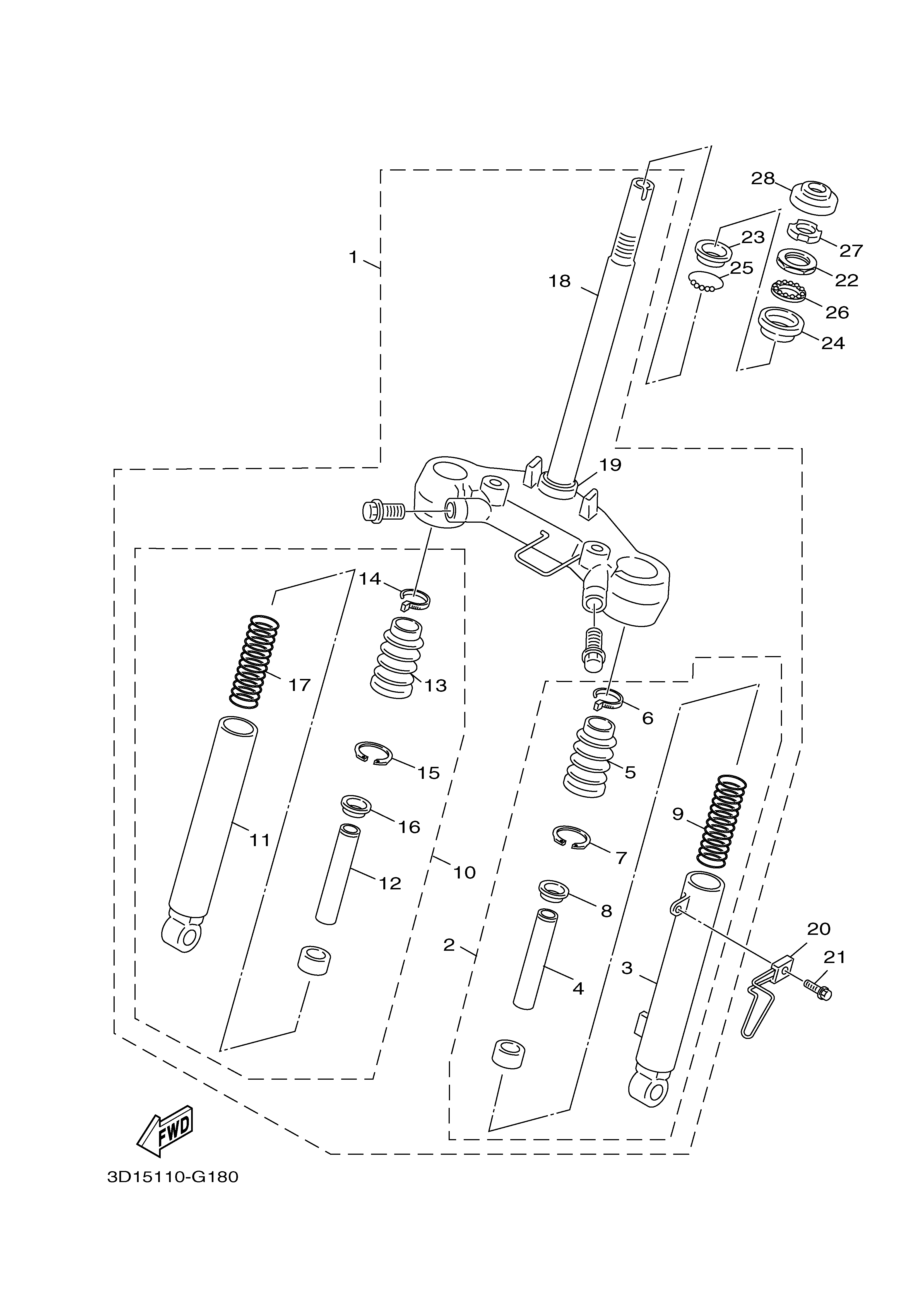 FRONT FORK ภาพแยกชิ้นส่วน