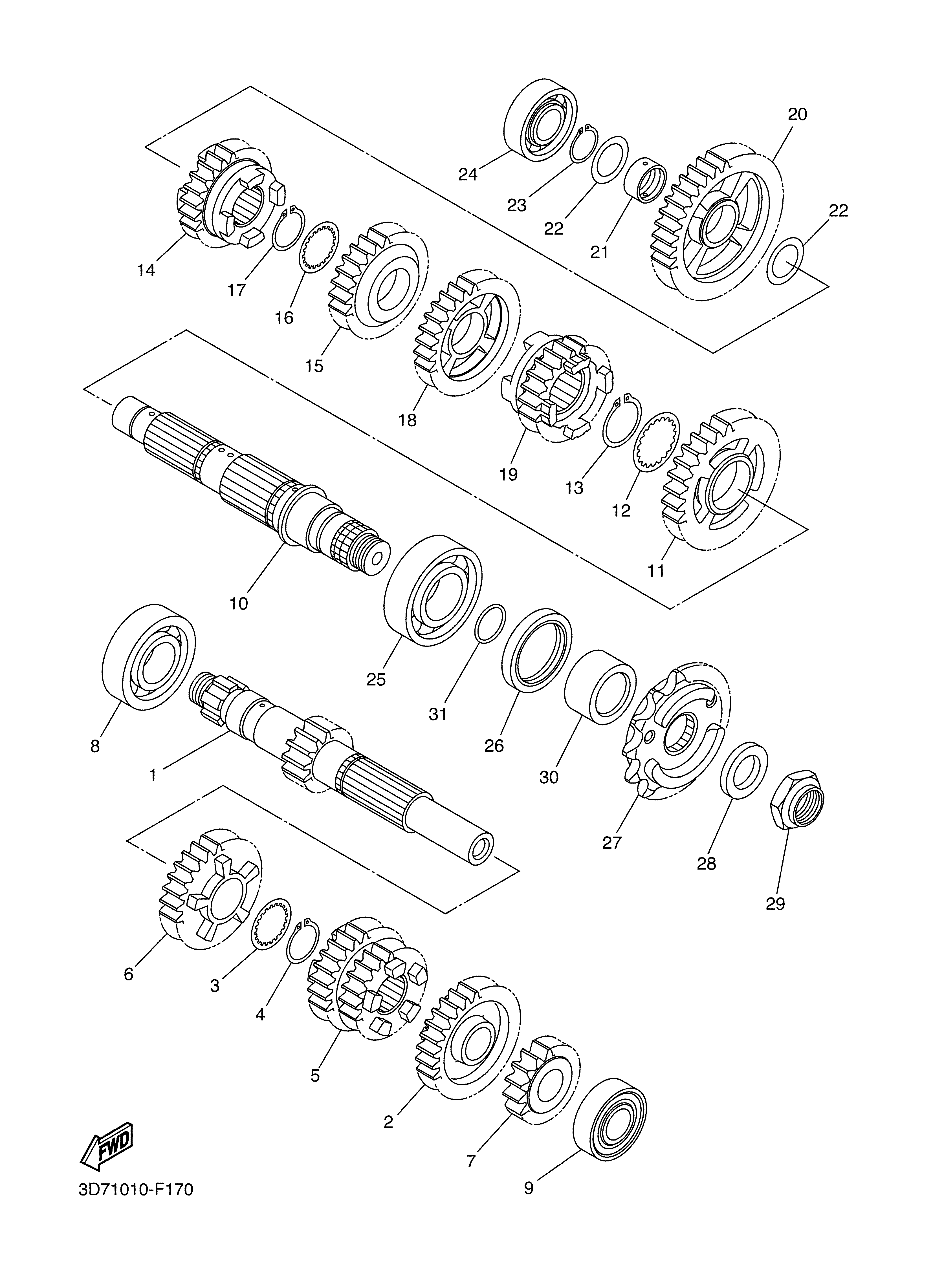 TRANSMISSION Exploded diagrams