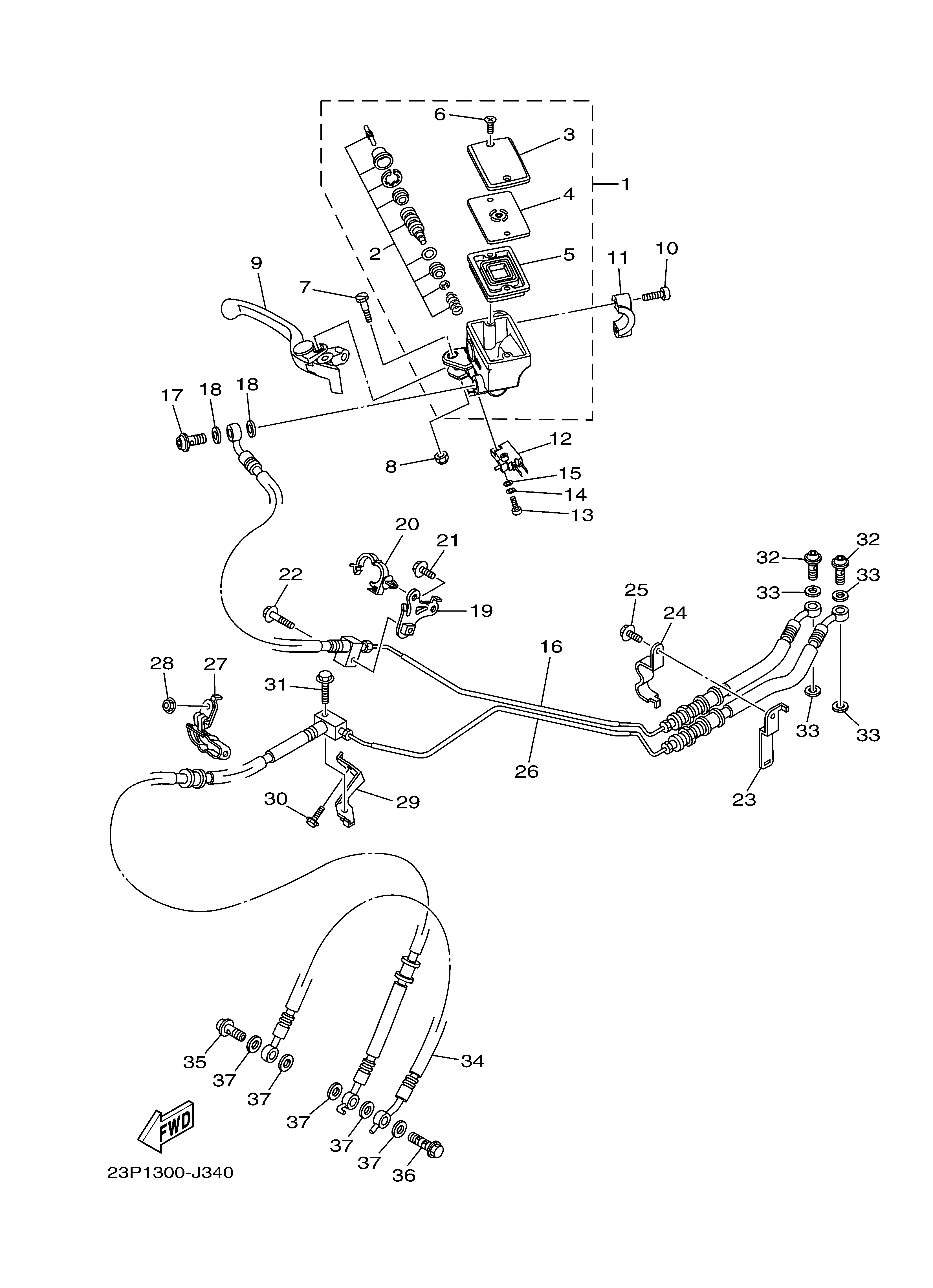 FRONT MASTER CYLINDER Vistas explodidas