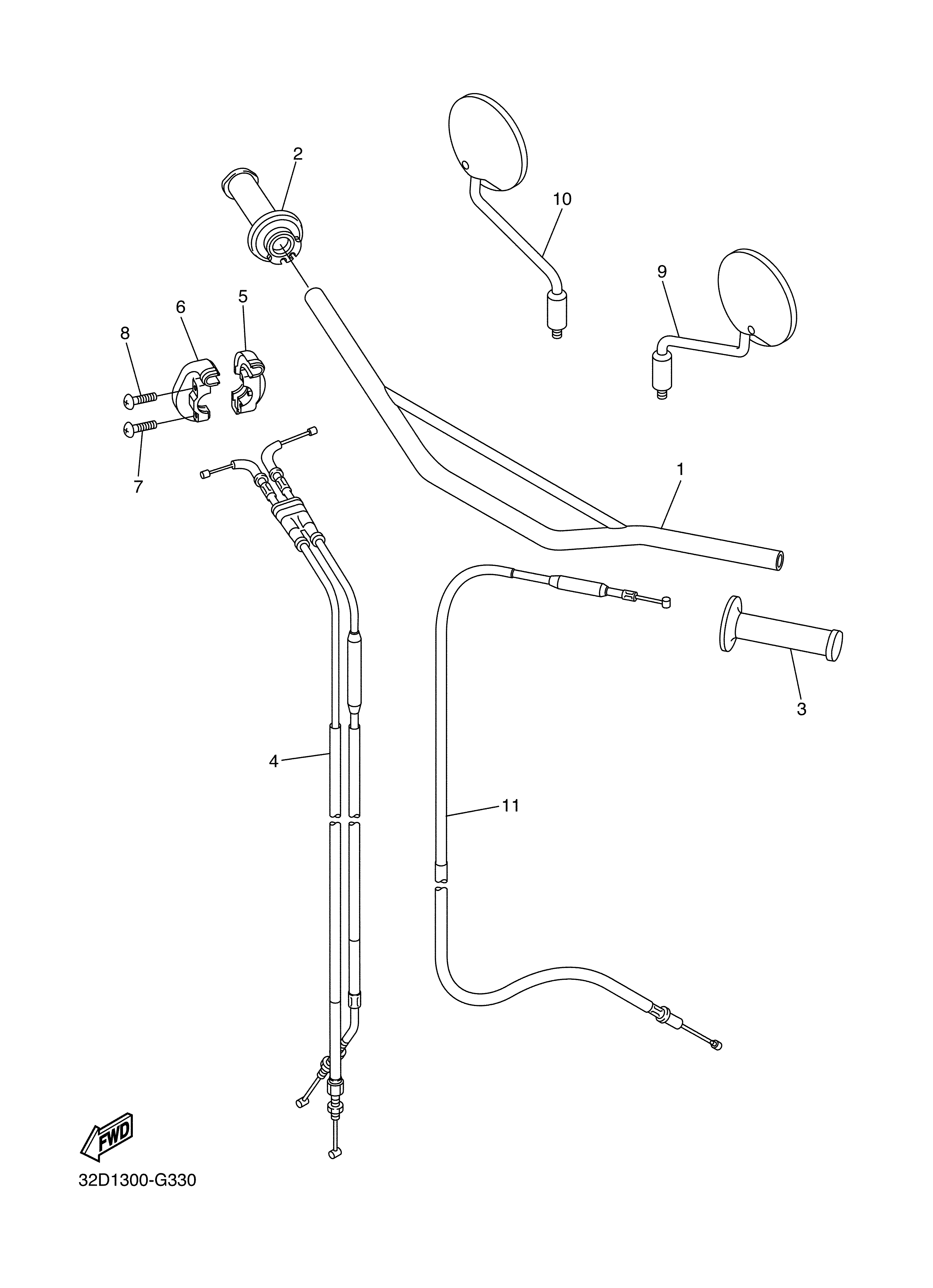 STEERING HANDLE CABLE 爆炸图