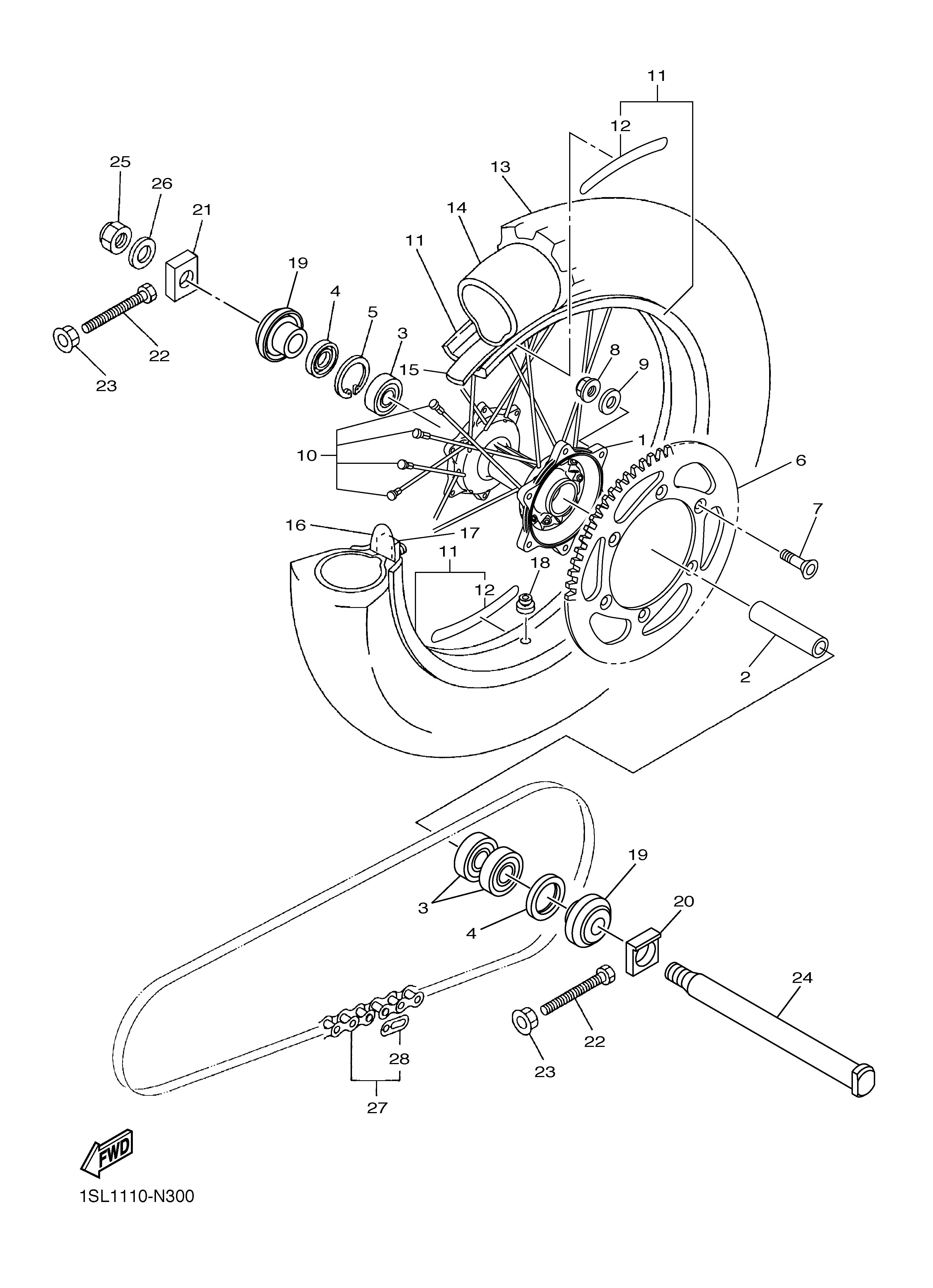 REAR WHEEL ภาพแยกชิ้นส่วน