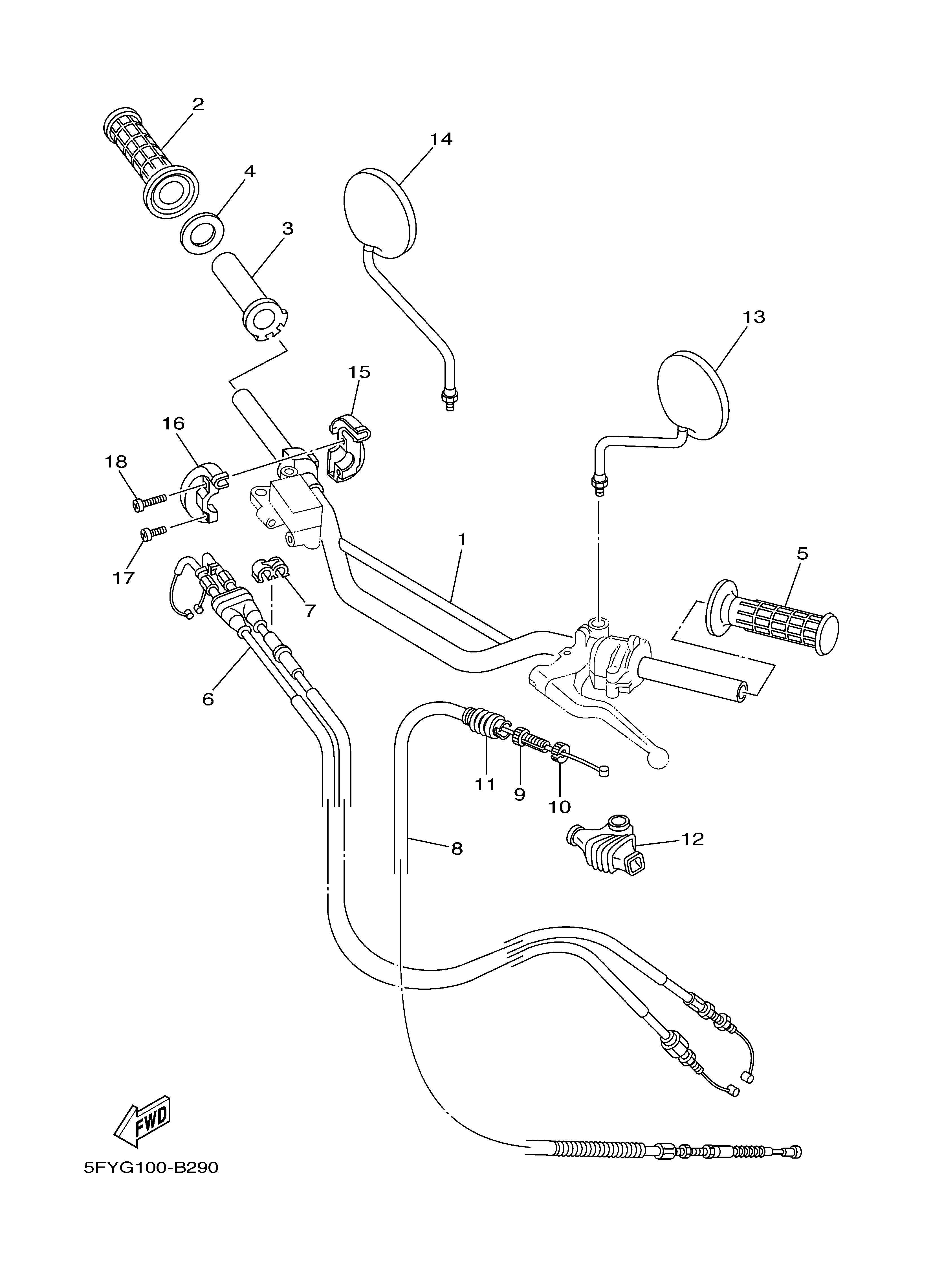 STEERING HANDLE CABLE 爆炸图