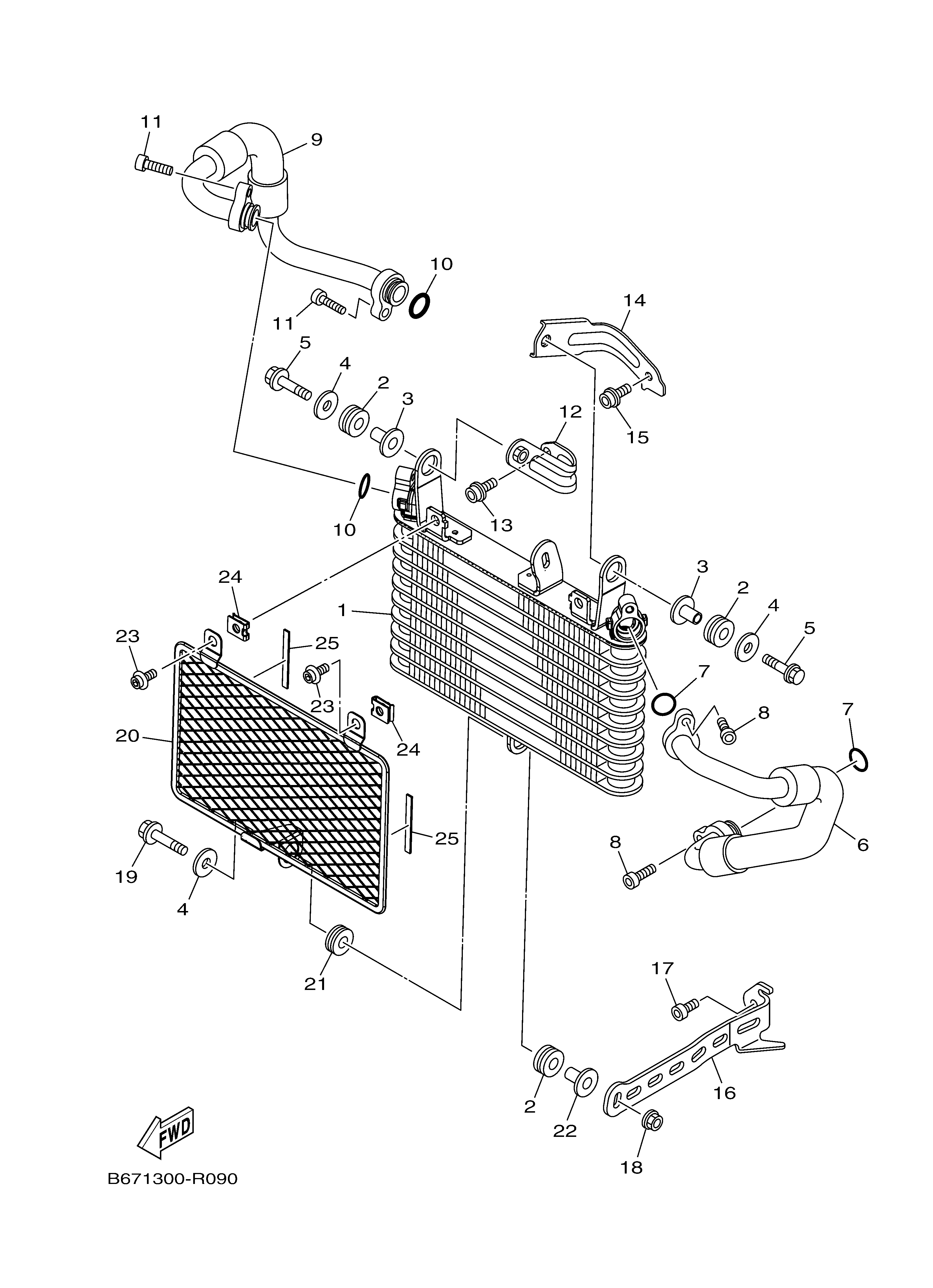 OIL COOLER Sơ đồ tách chi tiết