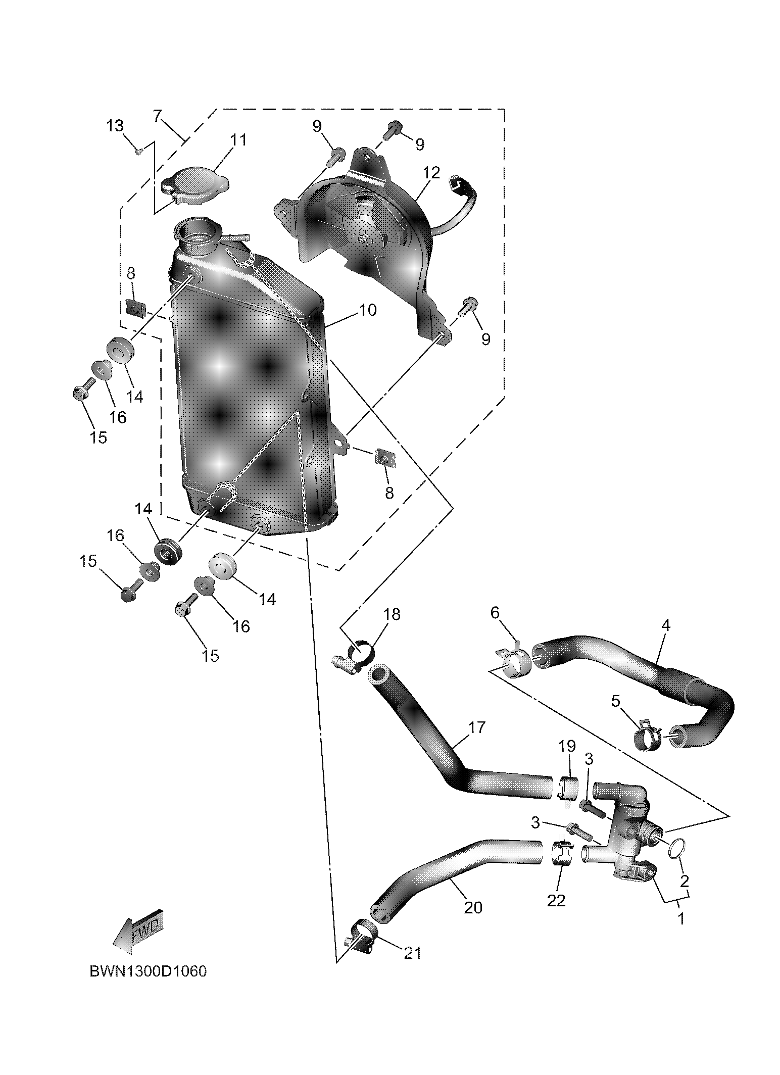 RADIATOR & HOSE ภาพแยกชิ้นส่วน