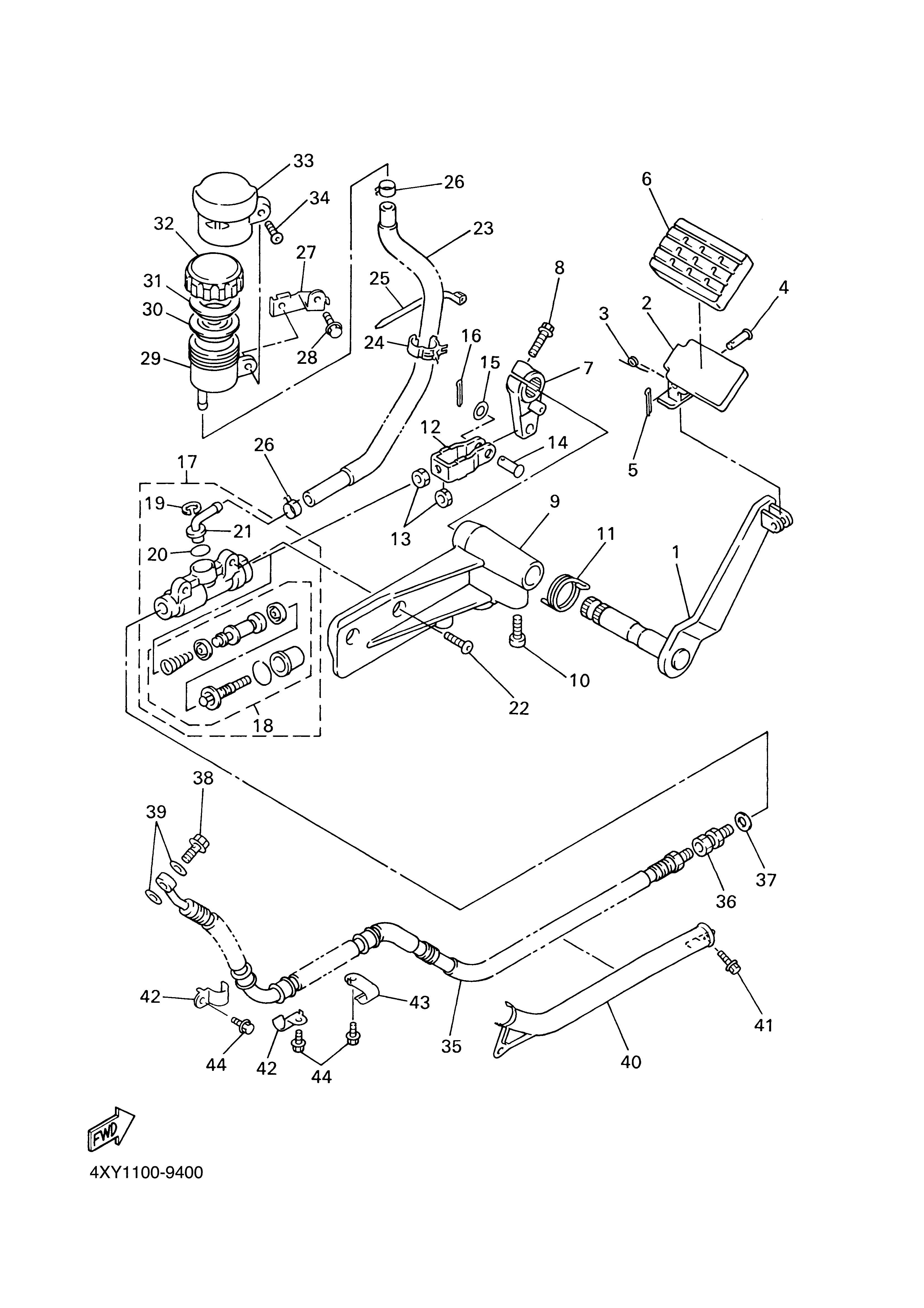 REAR MASTER CYLINDER ภาพแยกชิ้นส่วน