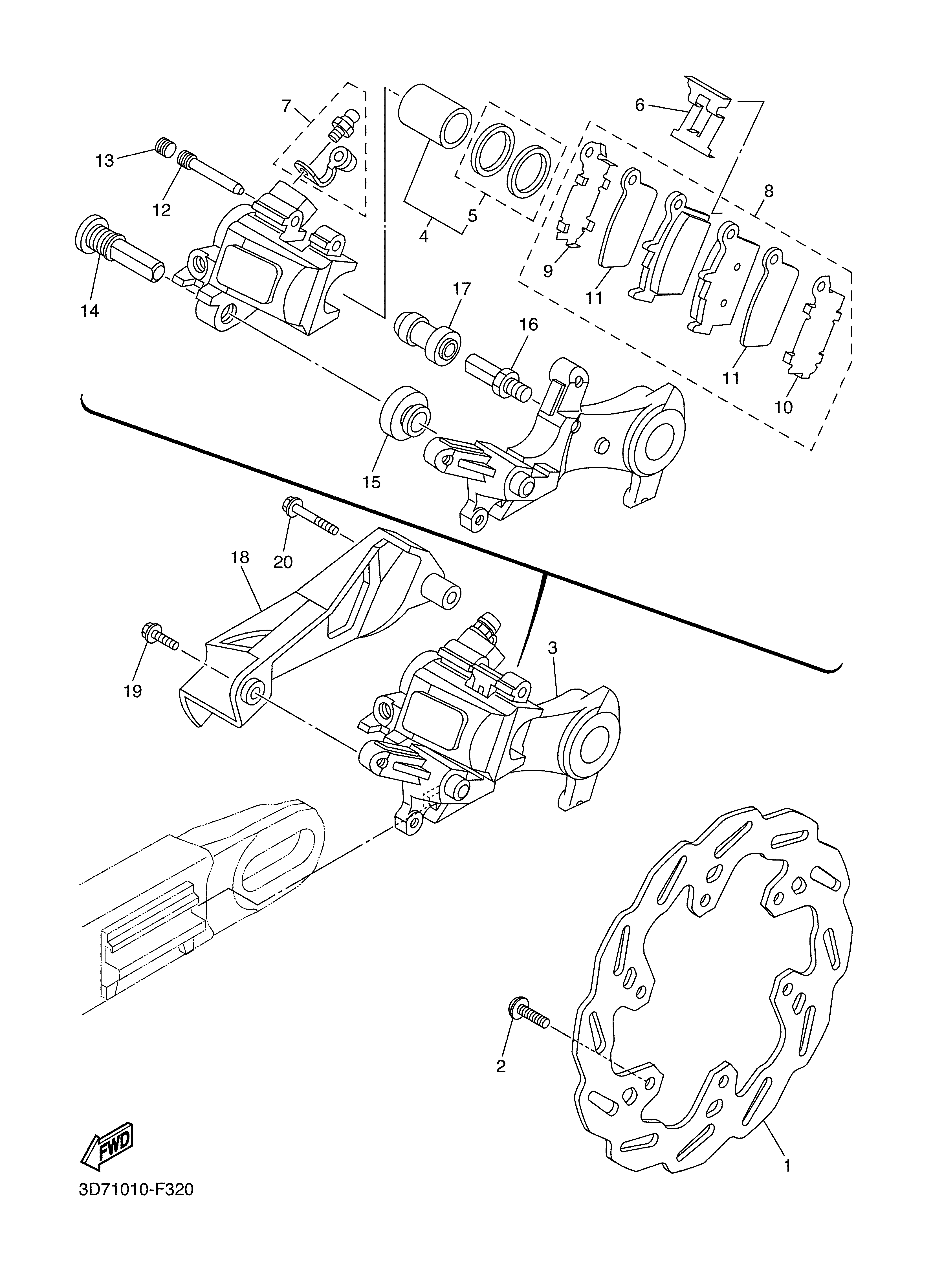 REAR BRAKE CALIPER Despieces