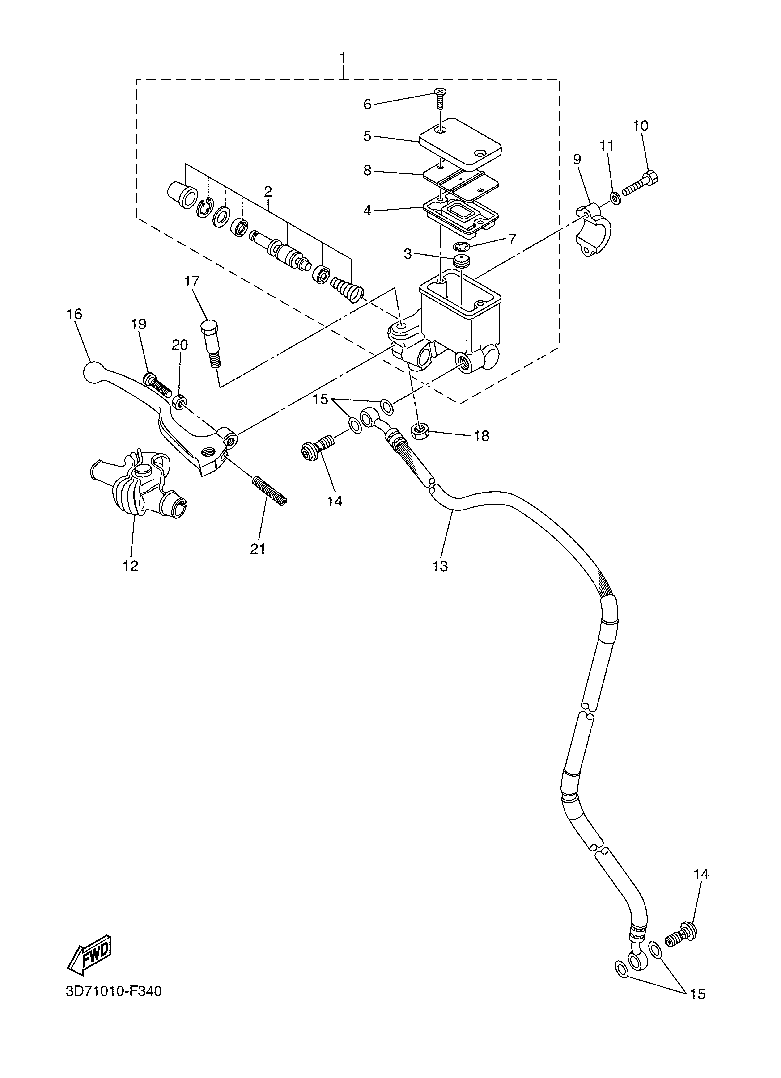 FRONT MASTER CYLINDER ภาพแยกชิ้นส่วน