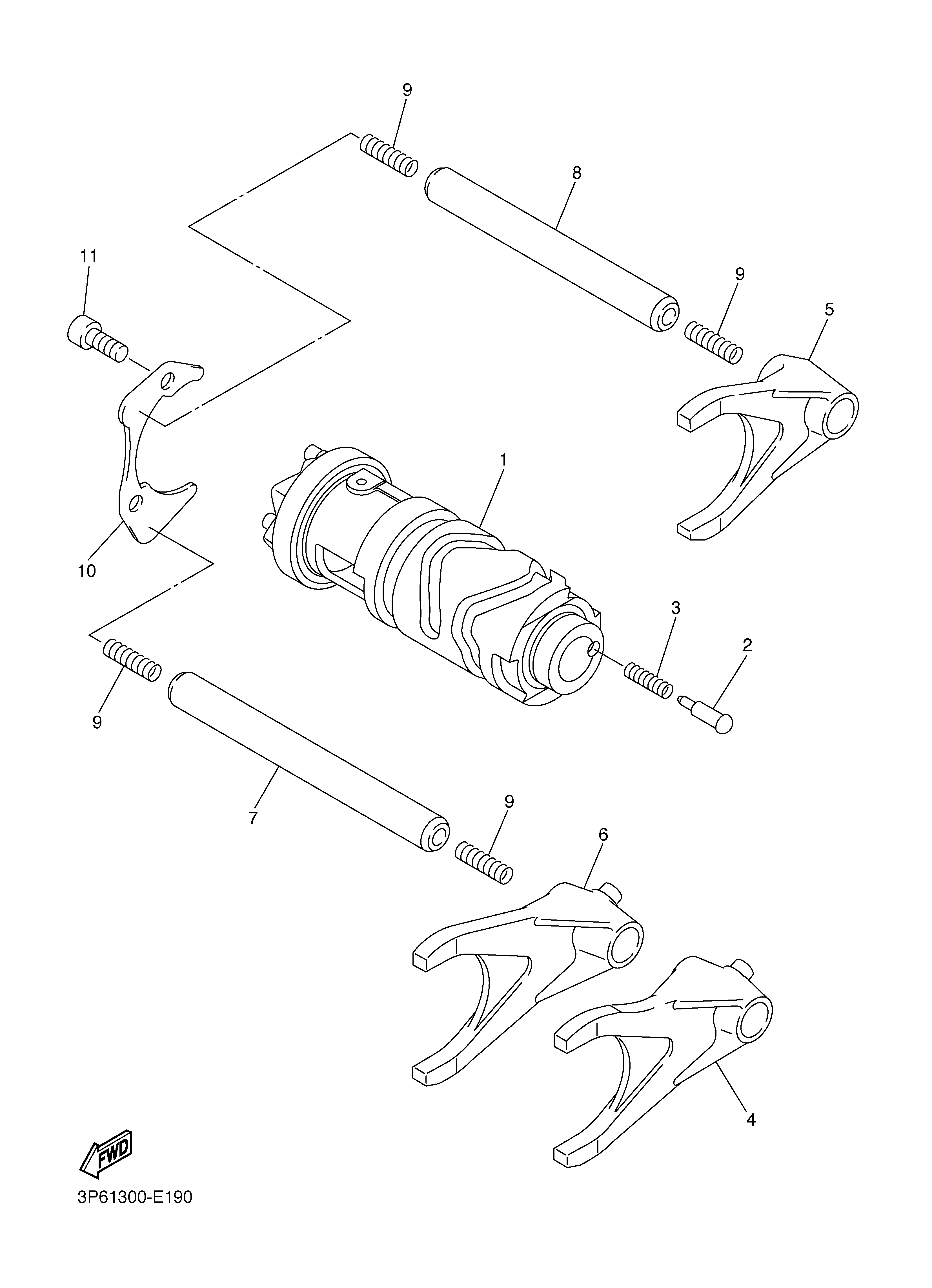 SHIFT CAM FORK ภาพแยกชิ้นส่วน