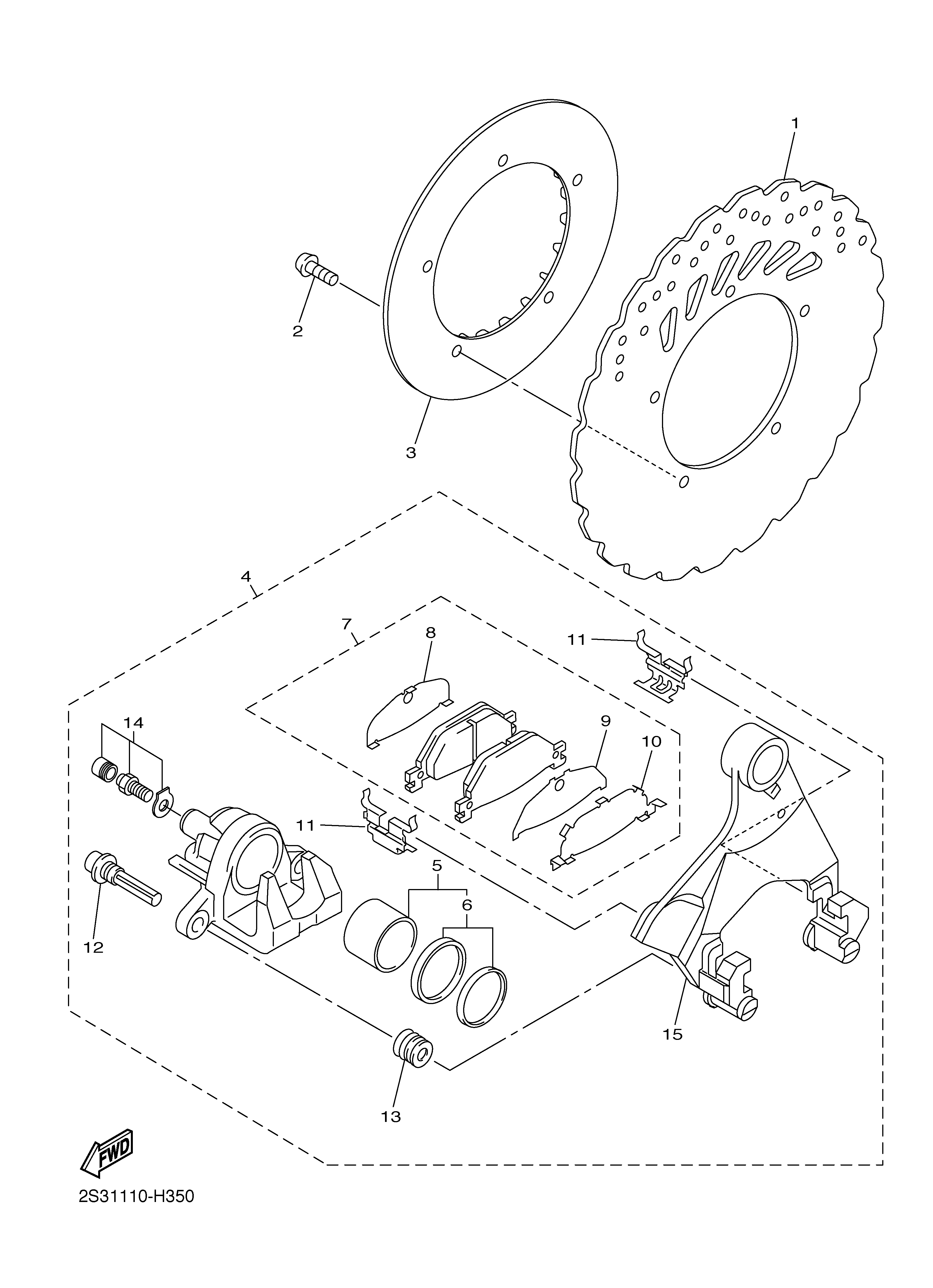 REAR BRAKE 爆炸图