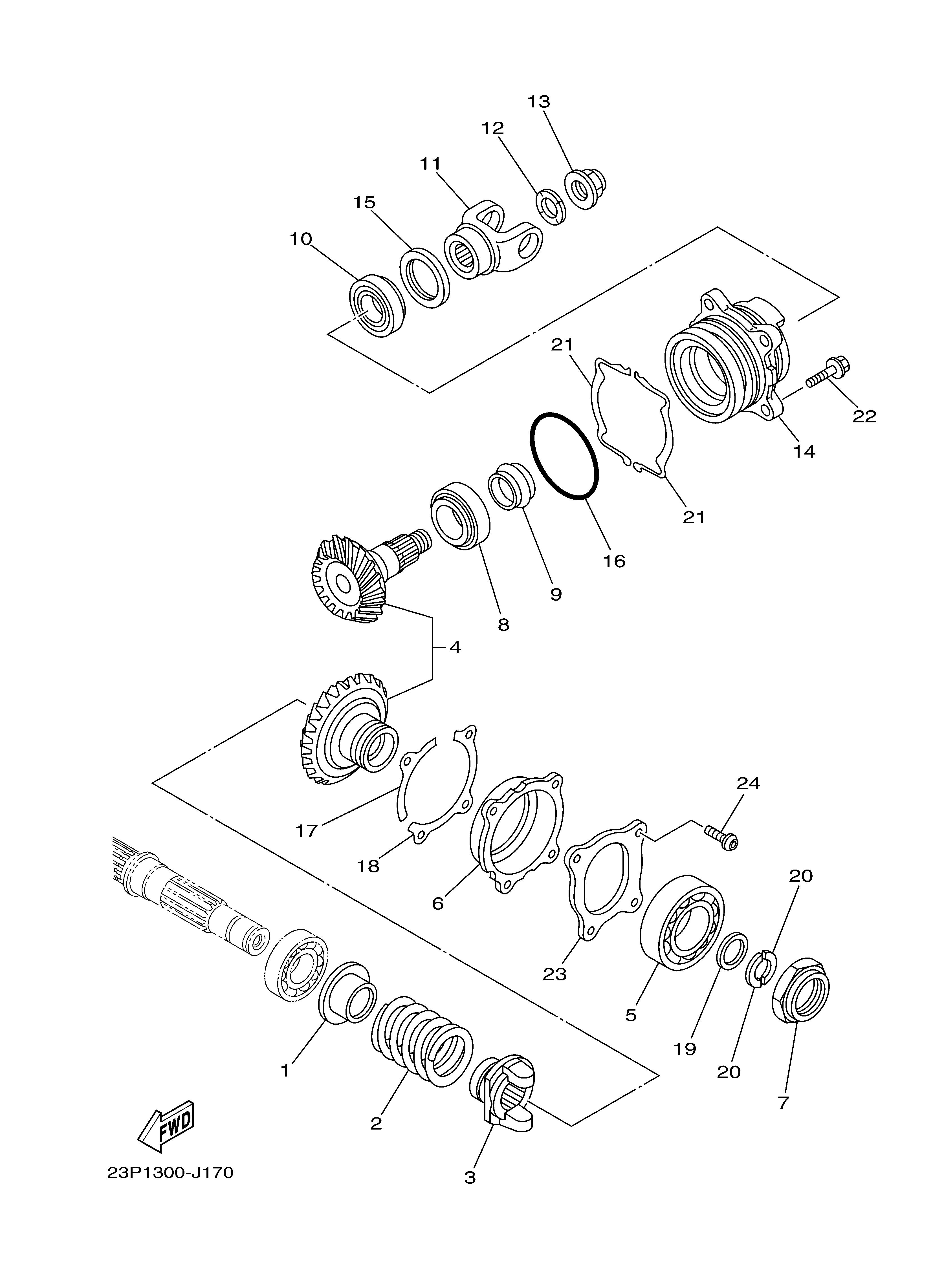 MIDDLE DRIVE GEAR Sơ đồ tách chi tiết