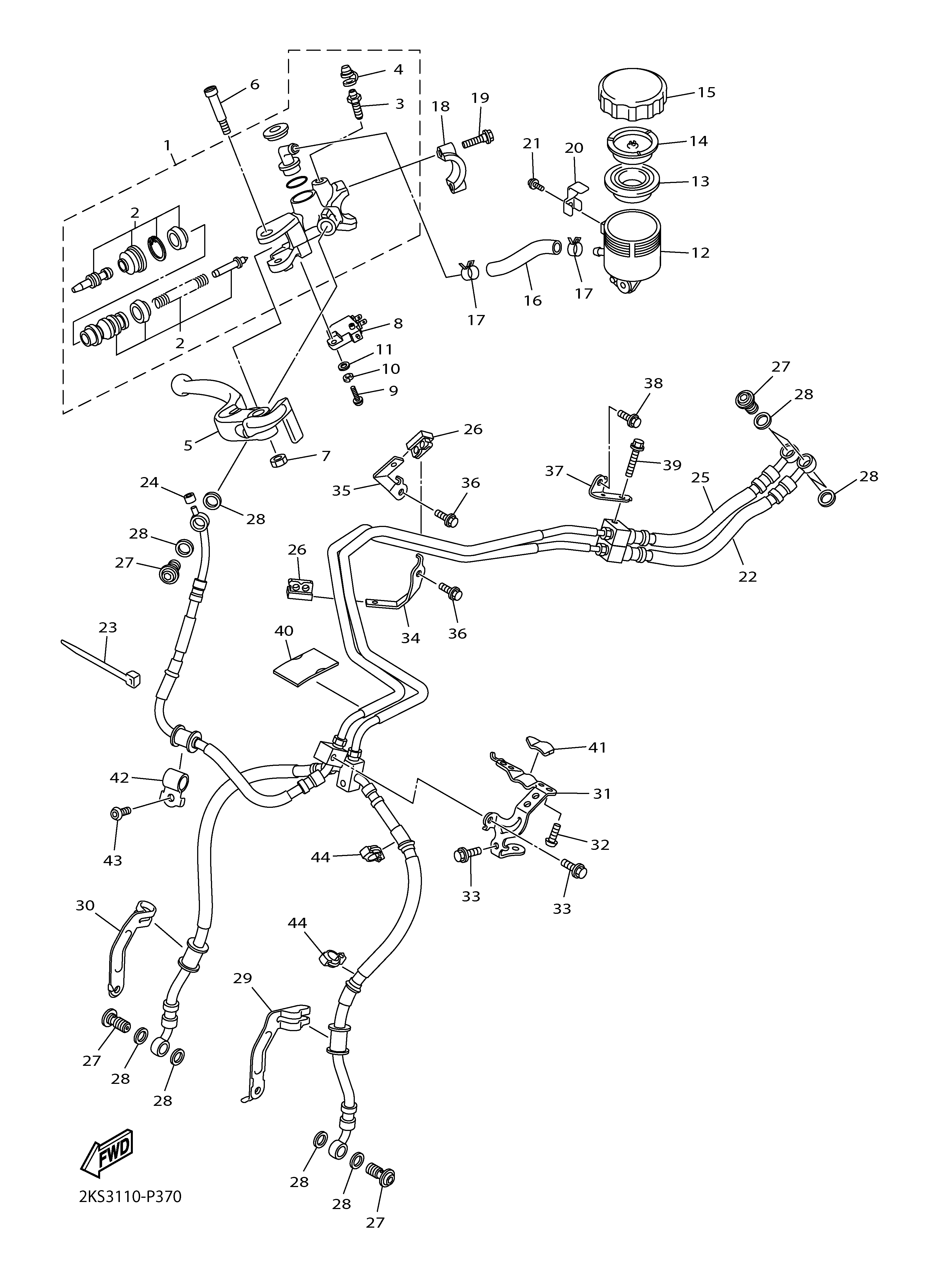 FRONT MASTER CYLINDER Exploded diagrams