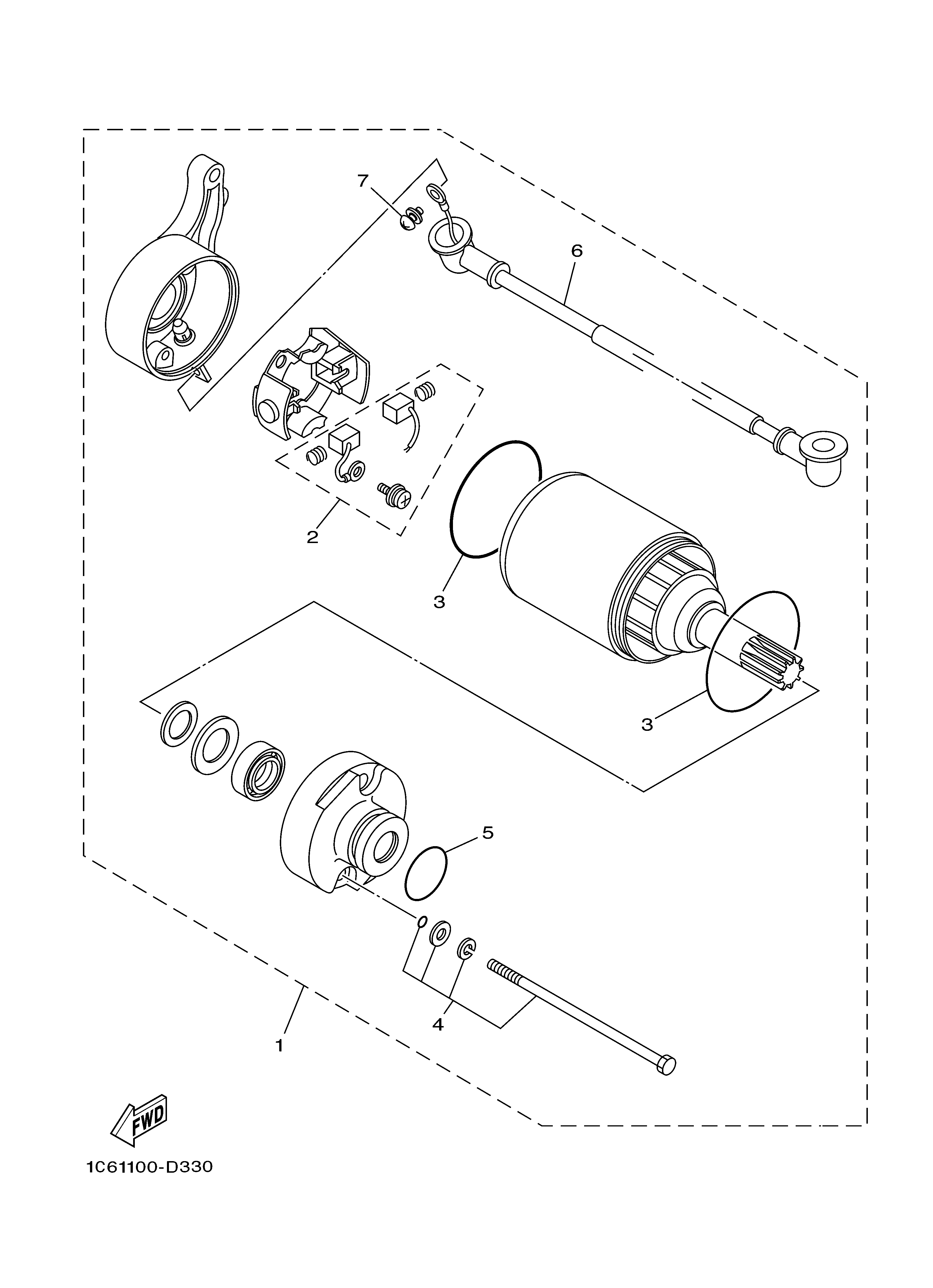 STARTING MOTOR ภาพแยกชิ้นส่วน