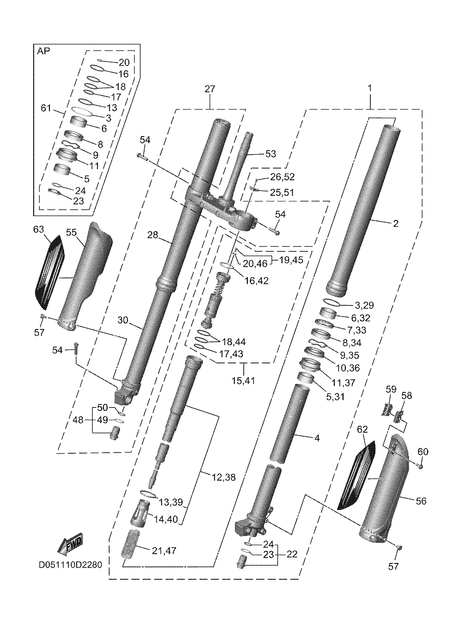 FRONT FORK 爆炸图