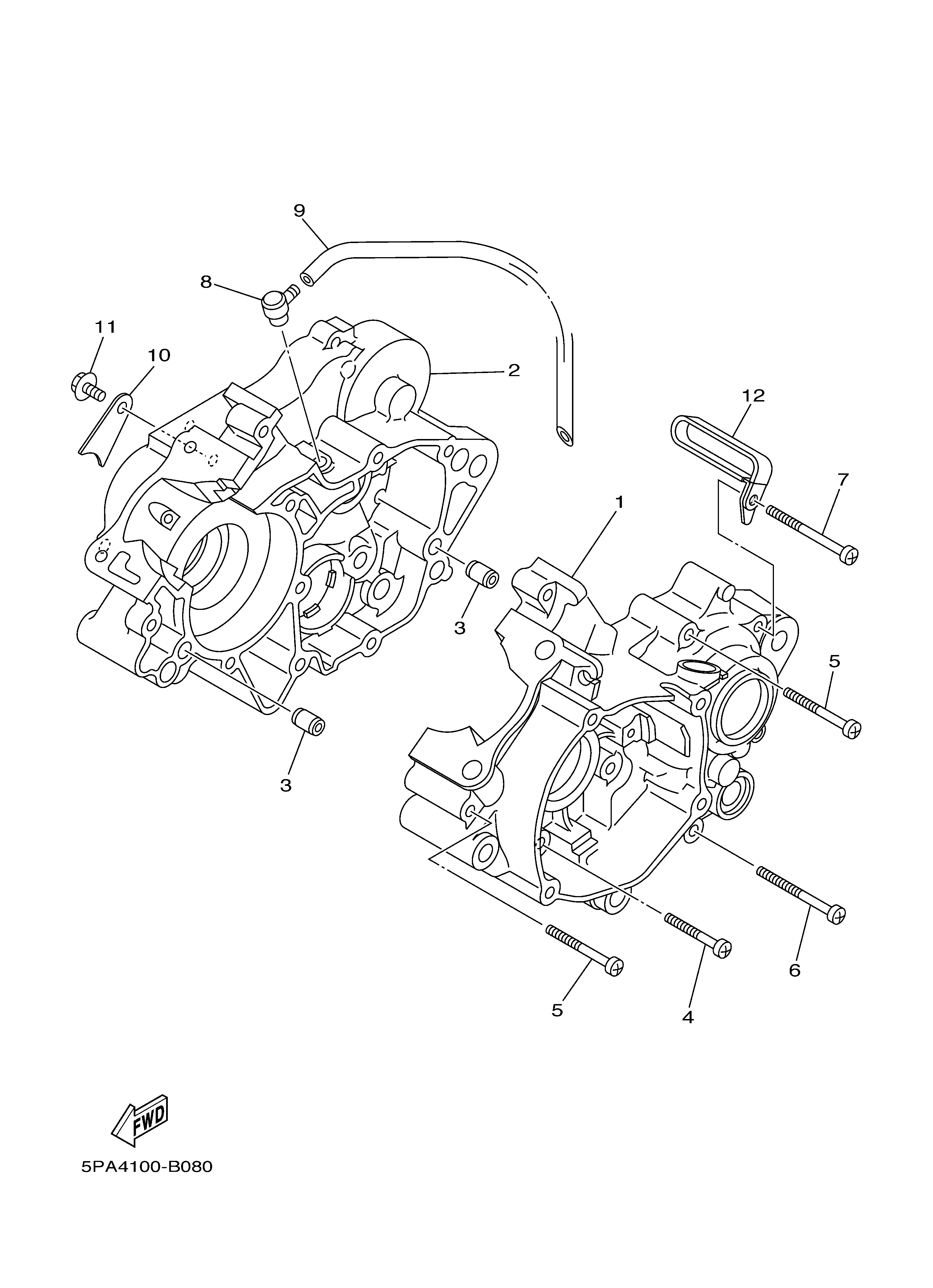CRANKCASE Sơ đồ tách chi tiết