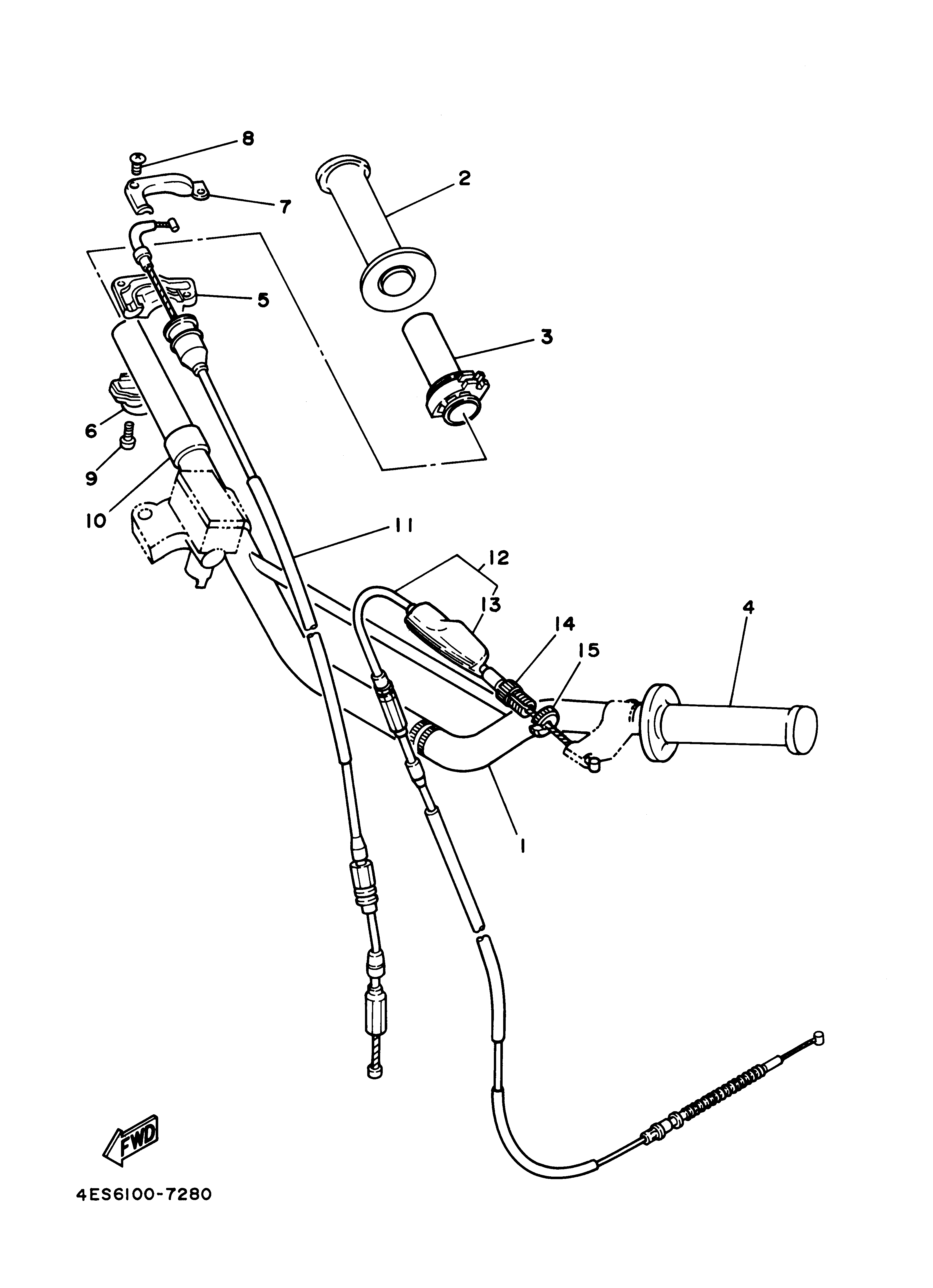 STEERING HANDLE CABLE Sơ đồ tách chi tiết