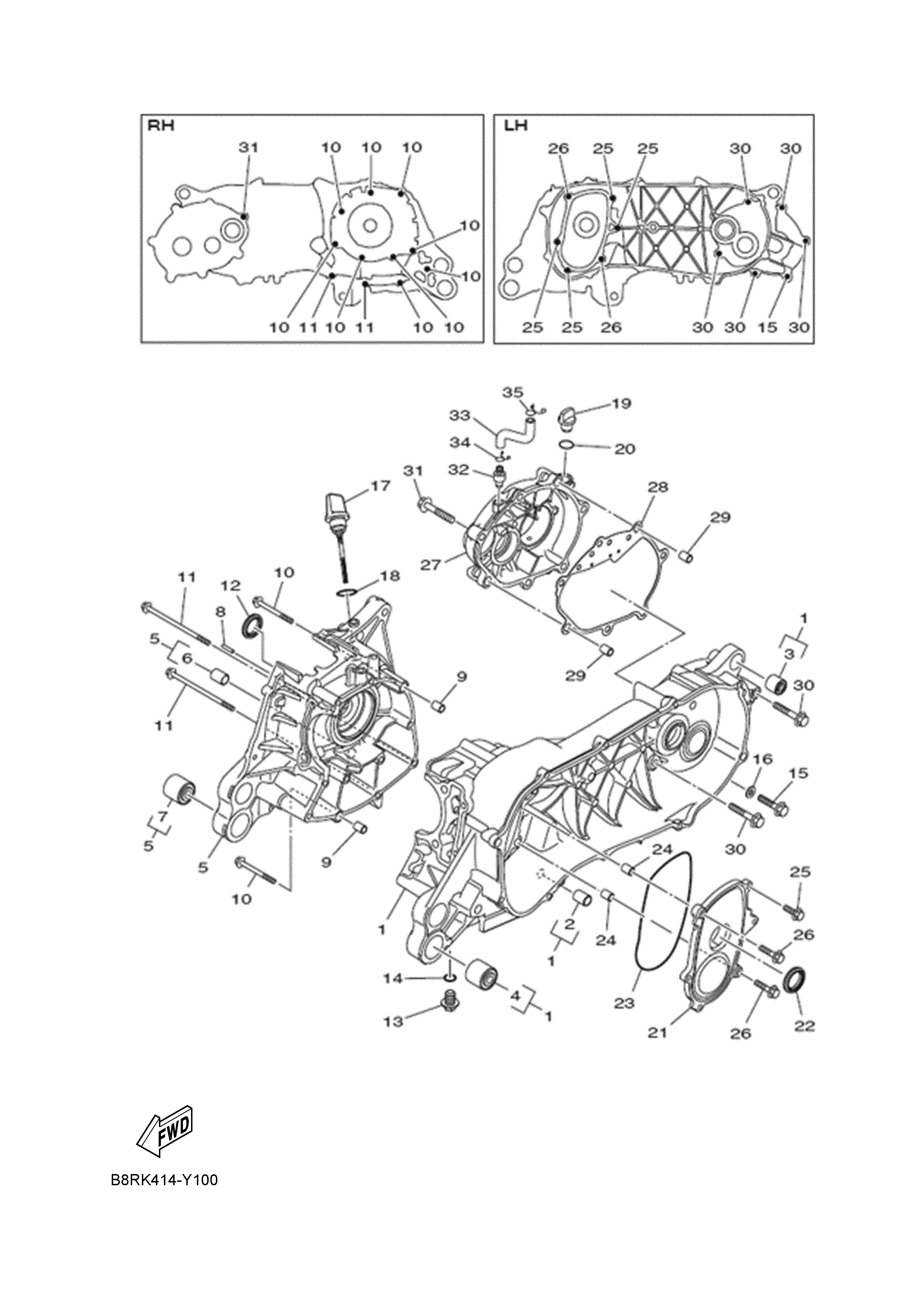 CRANKCASE Sơ đồ tách chi tiết