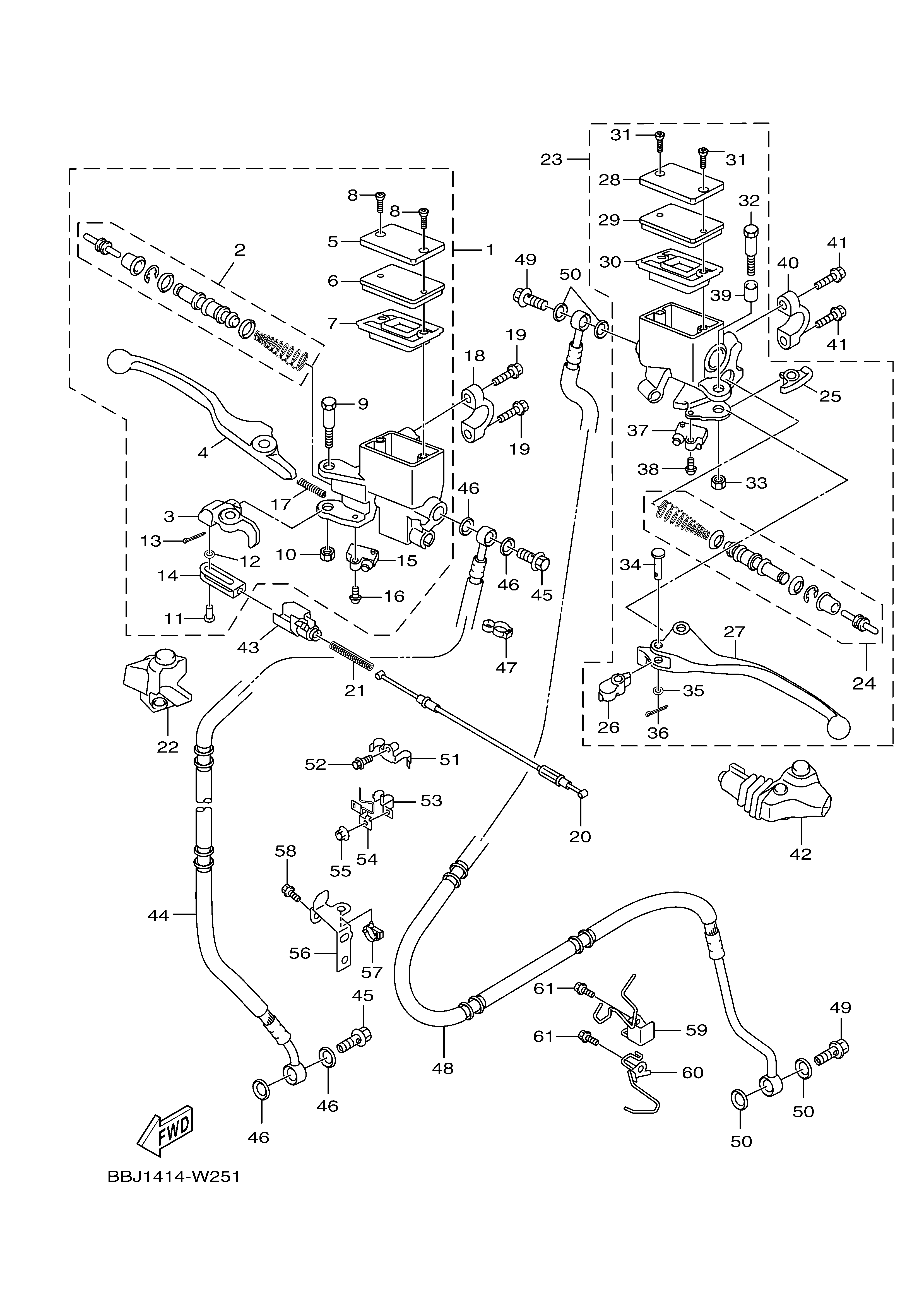 FRONT MASTER CYLINDER Sơ đồ tách chi tiết