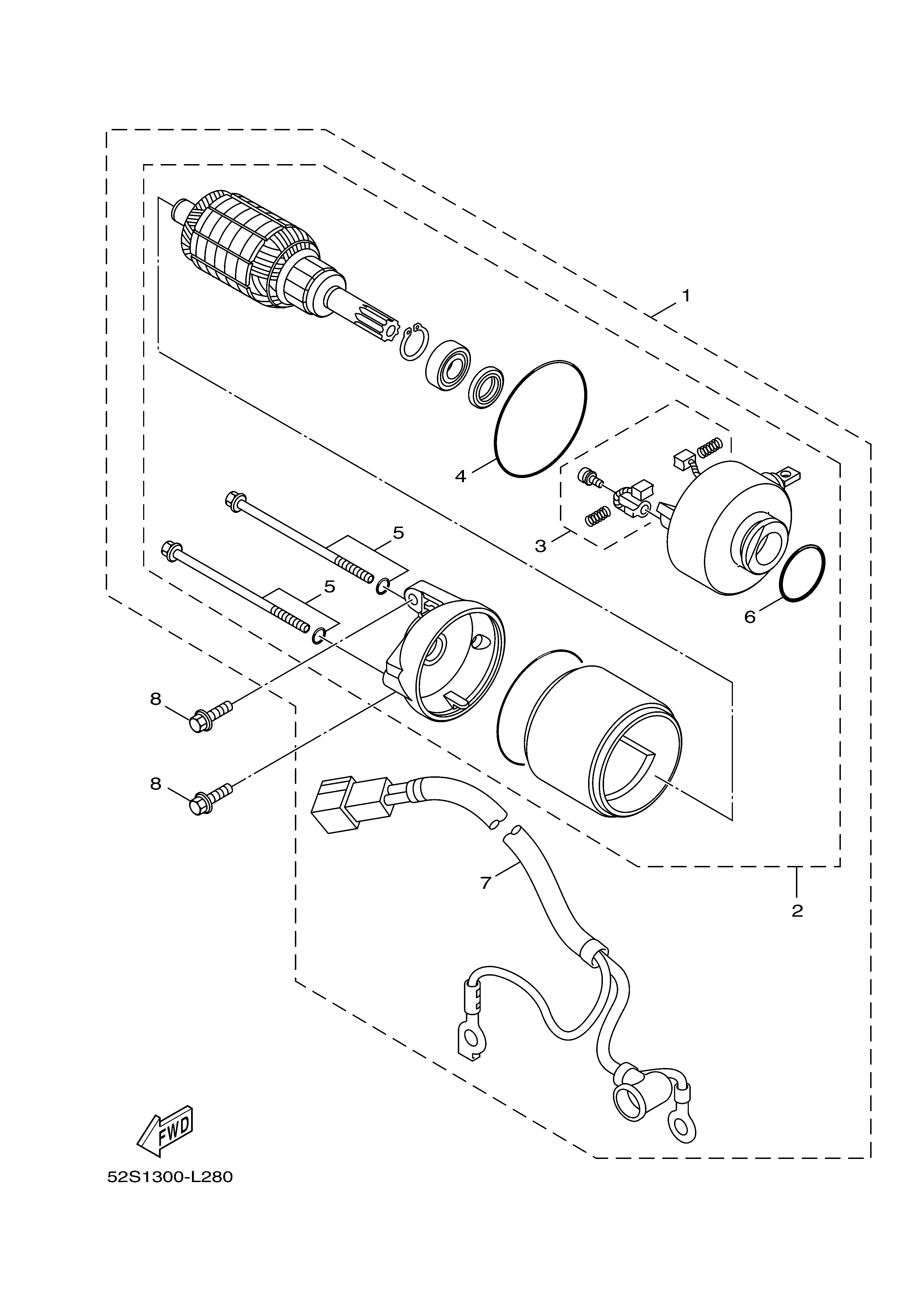 STARTING MOTOR ภาพแยกชิ้นส่วน