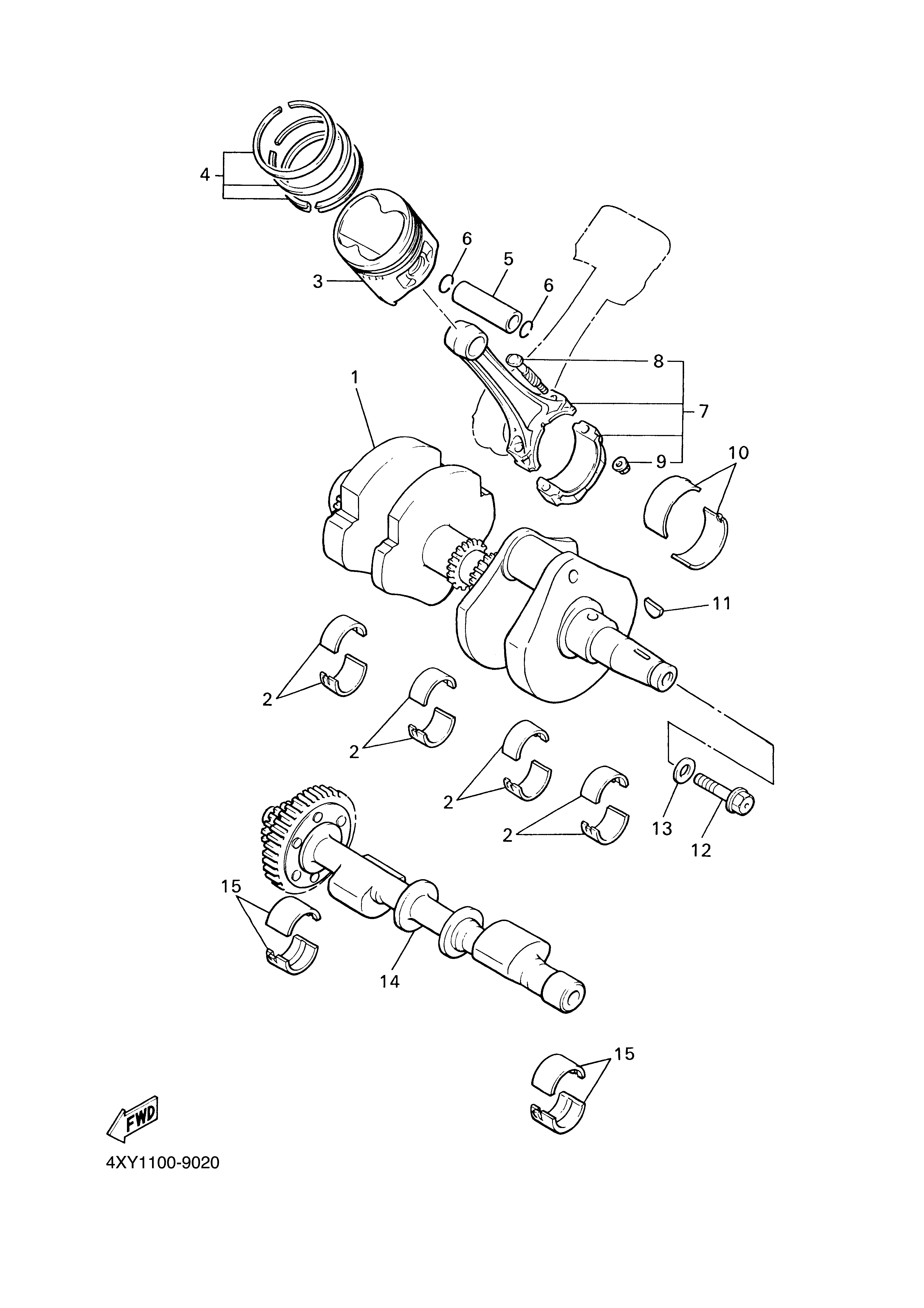 CRANKSHAFT PISTON ภาพแยกชิ้นส่วน