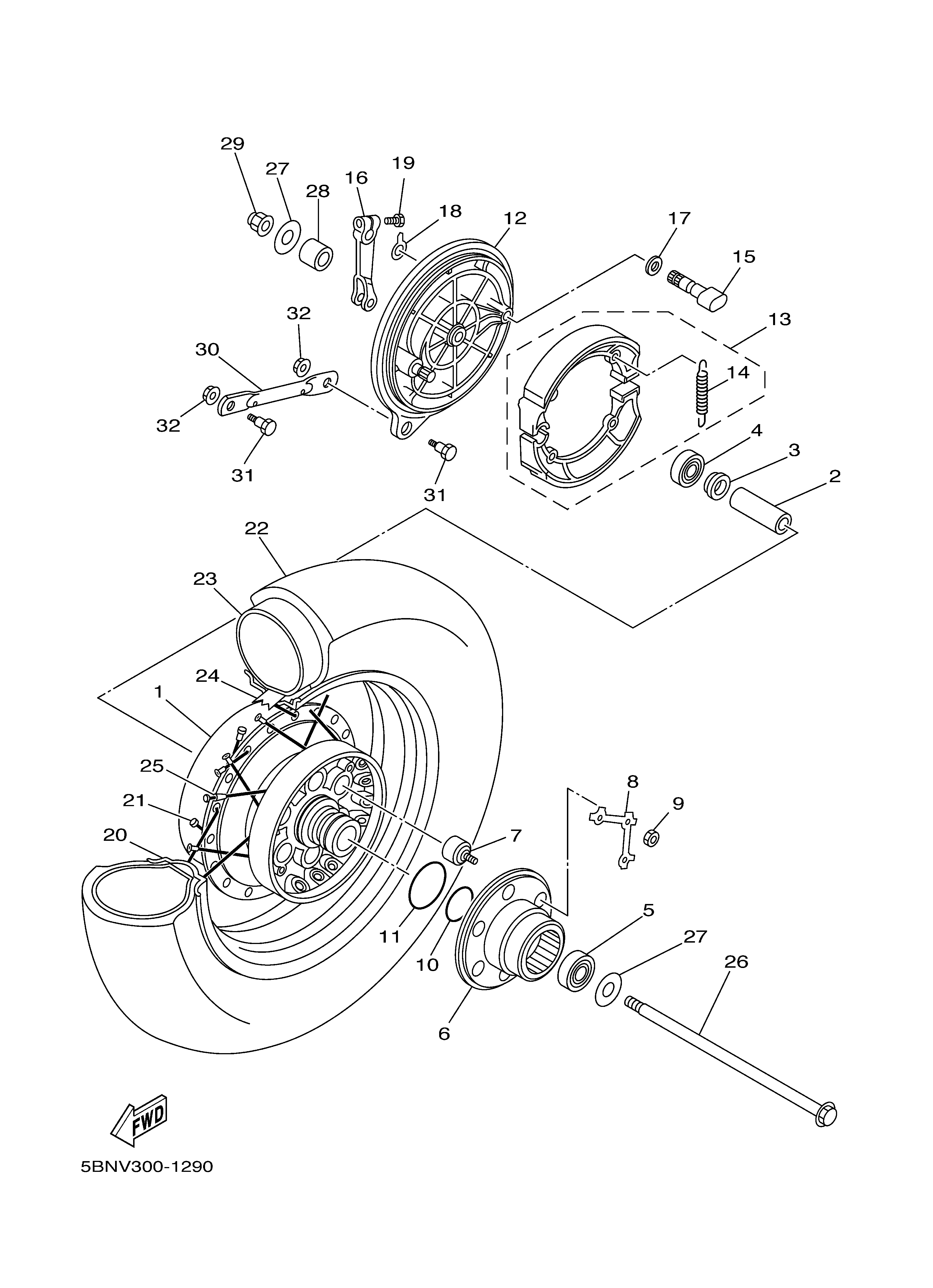 REAR WHEEL ภาพแยกชิ้นส่วน