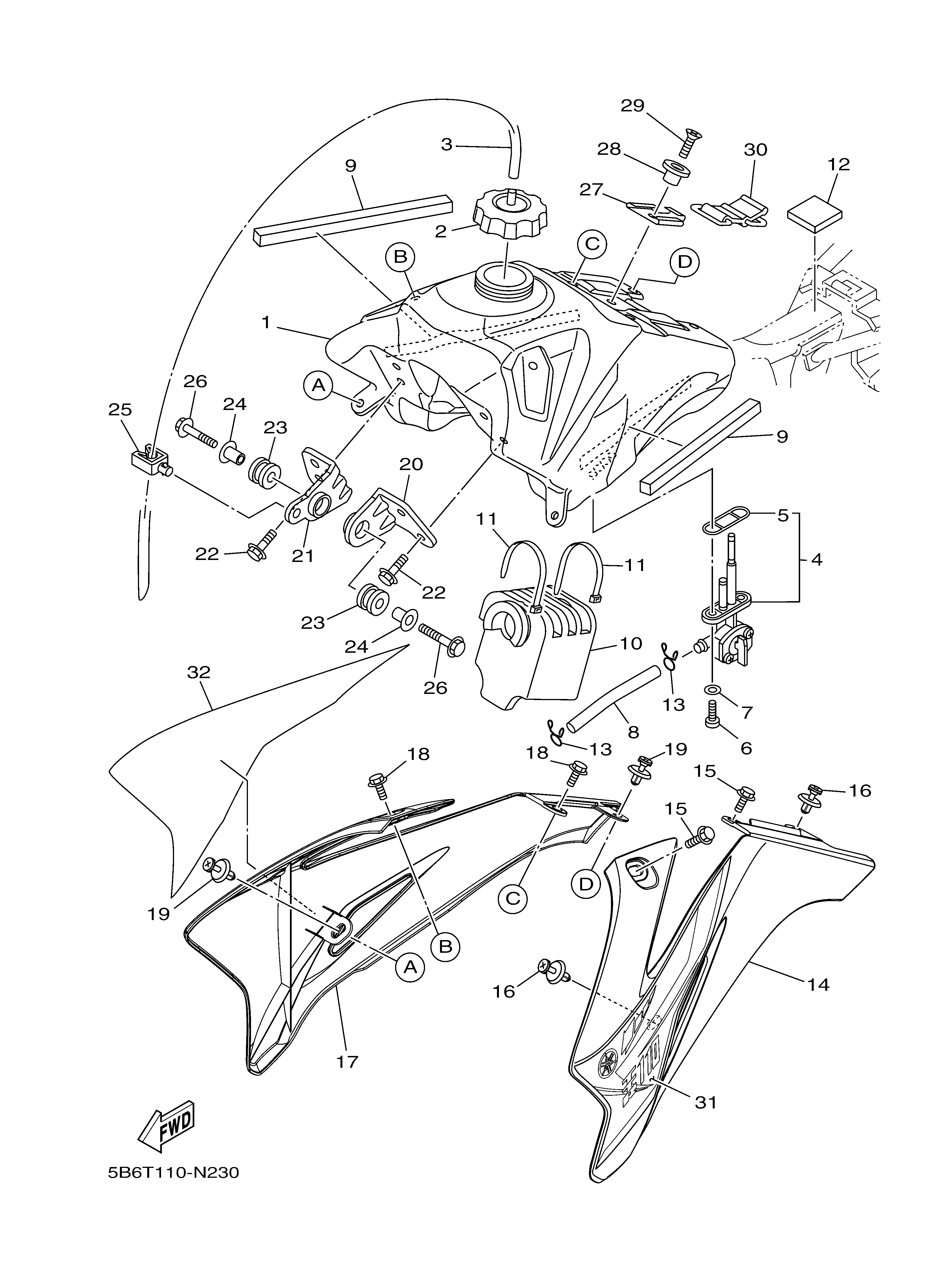 FUEL TANK Diagram terurai