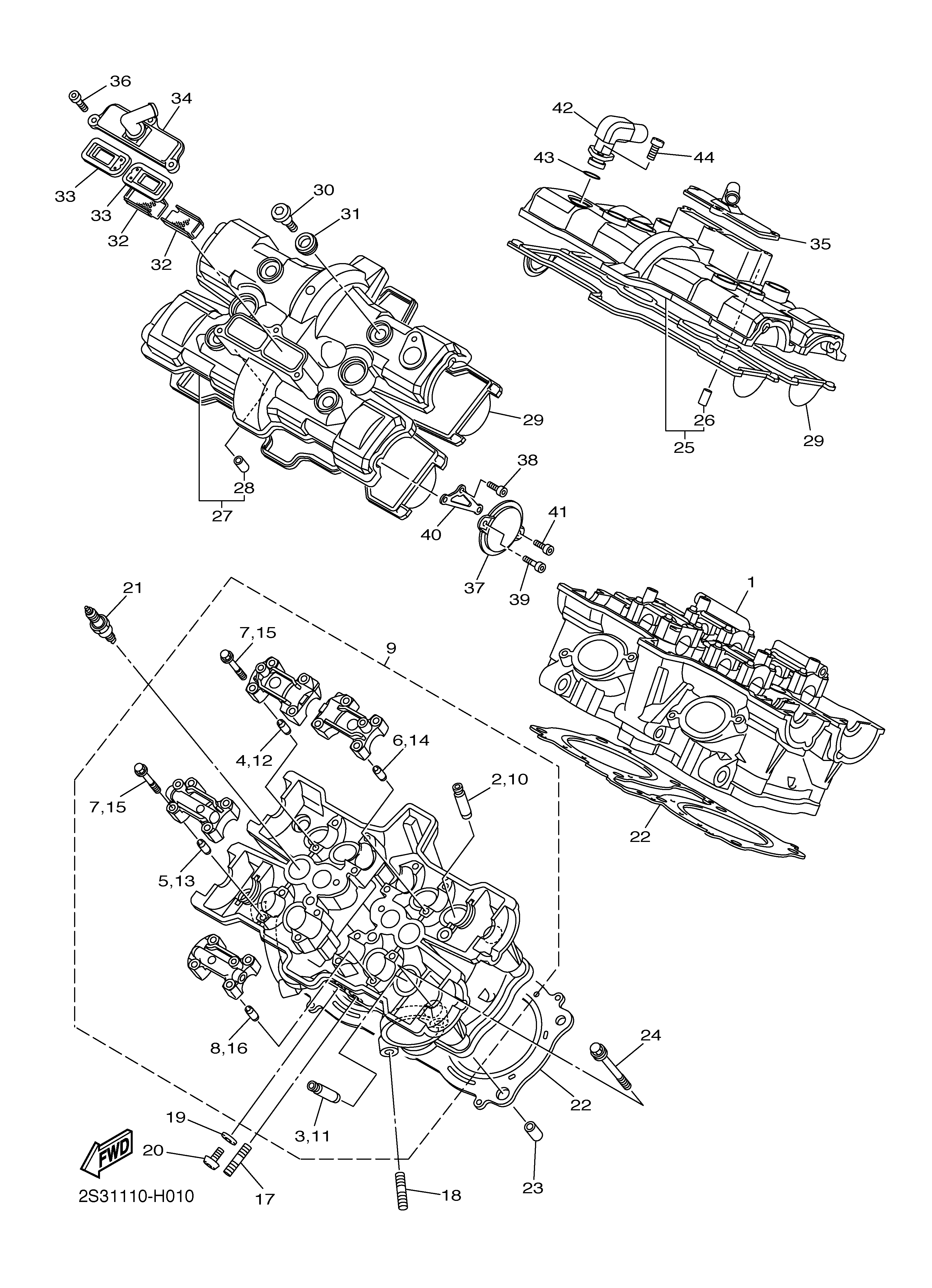 CYLINDER HEAD ภาพแยกชิ้นส่วน