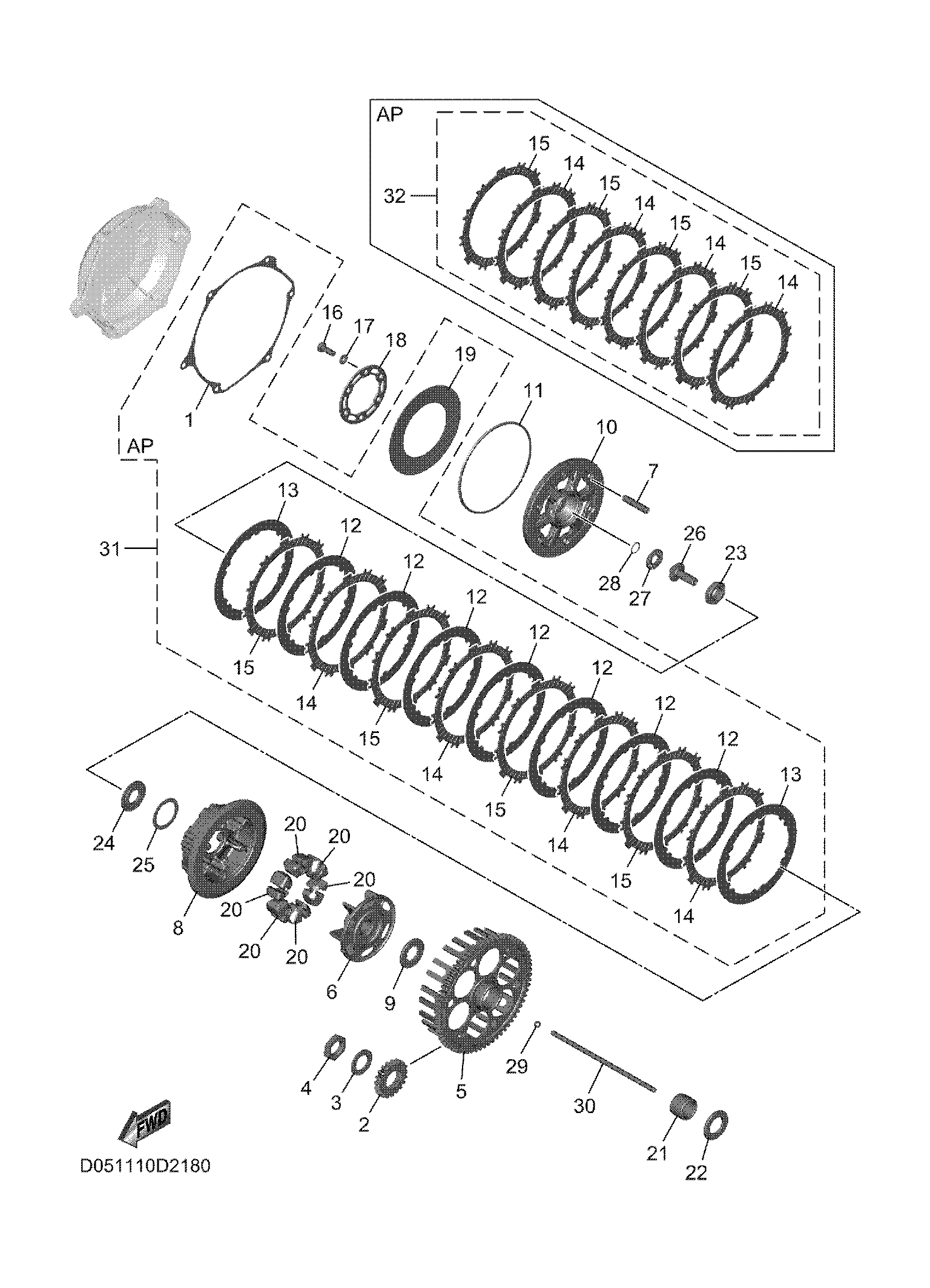 CLUTCH Sơ đồ tách chi tiết