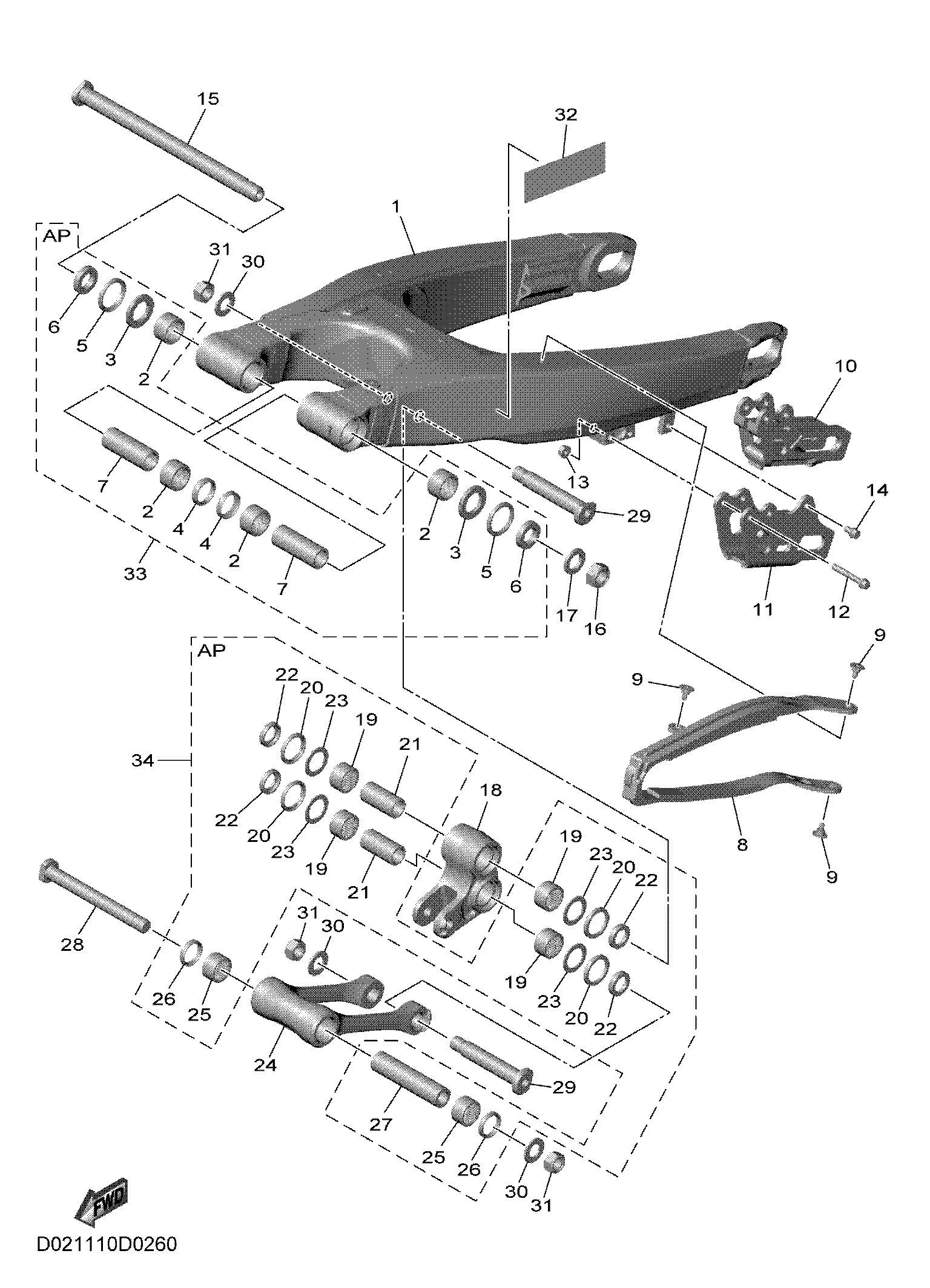 REAR ARM ภาพแยกชิ้นส่วน