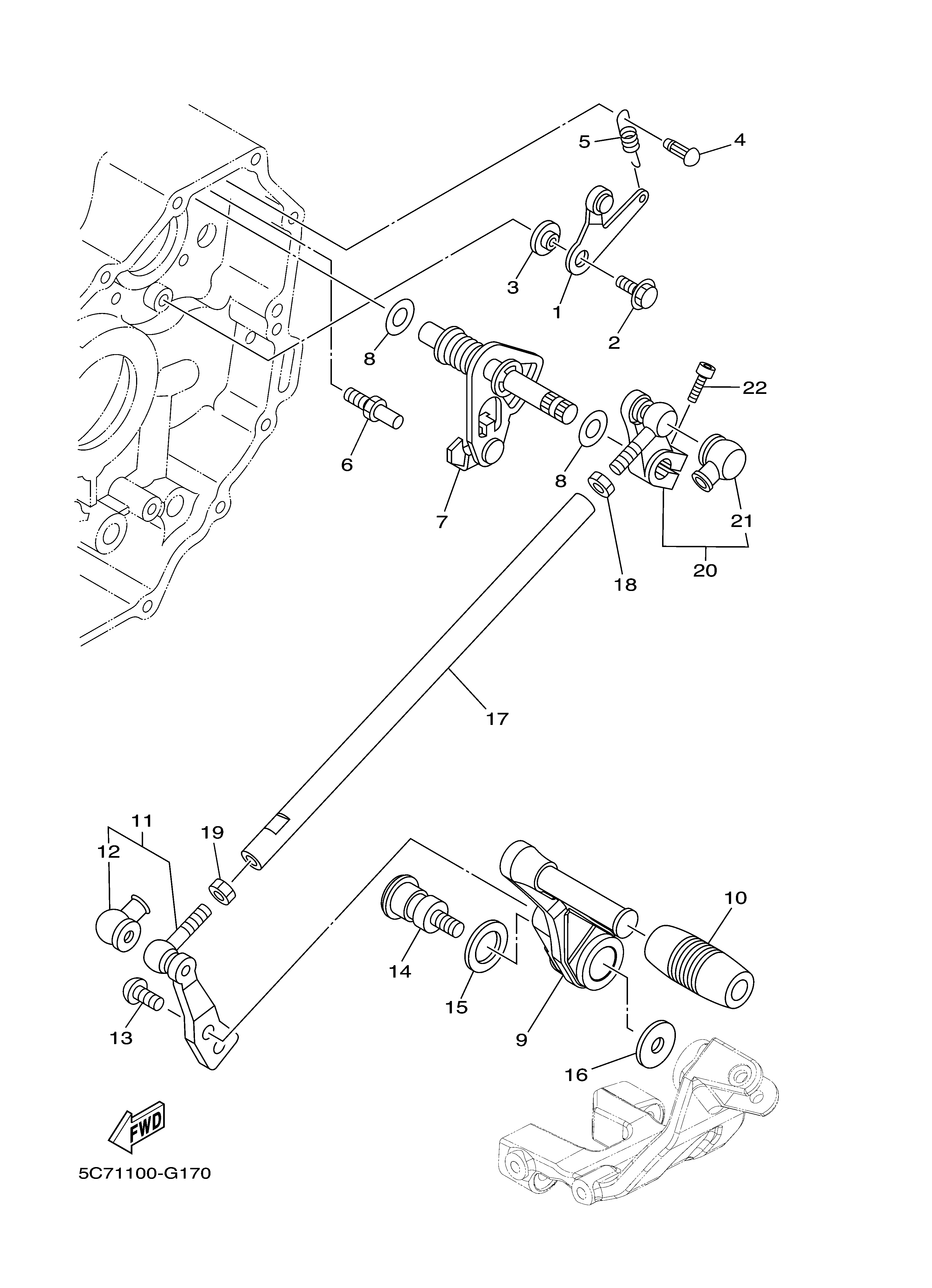 SHIFT SHAFT Exploded diagrams