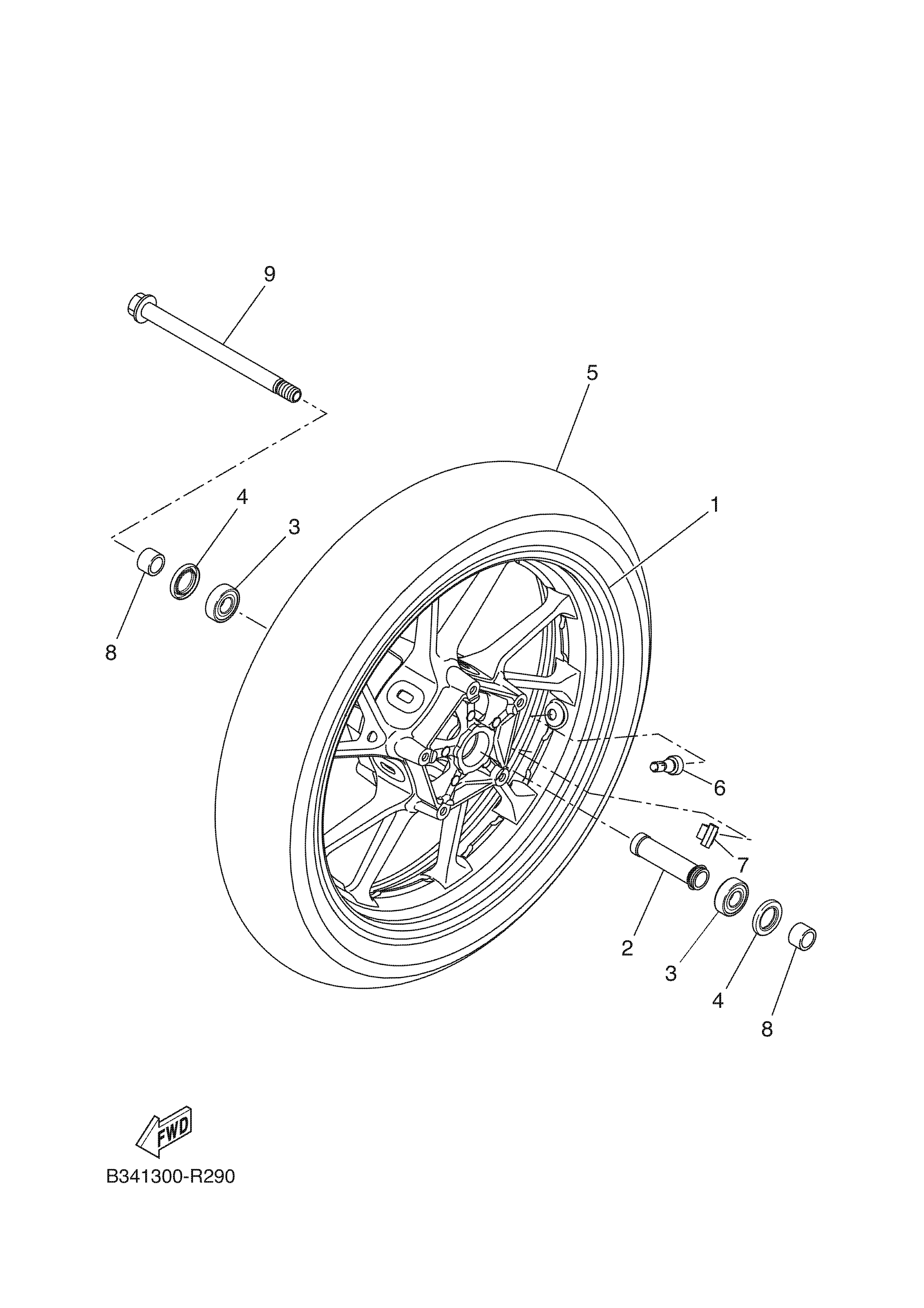 FRONT WHEEL ภาพแยกชิ้นส่วน