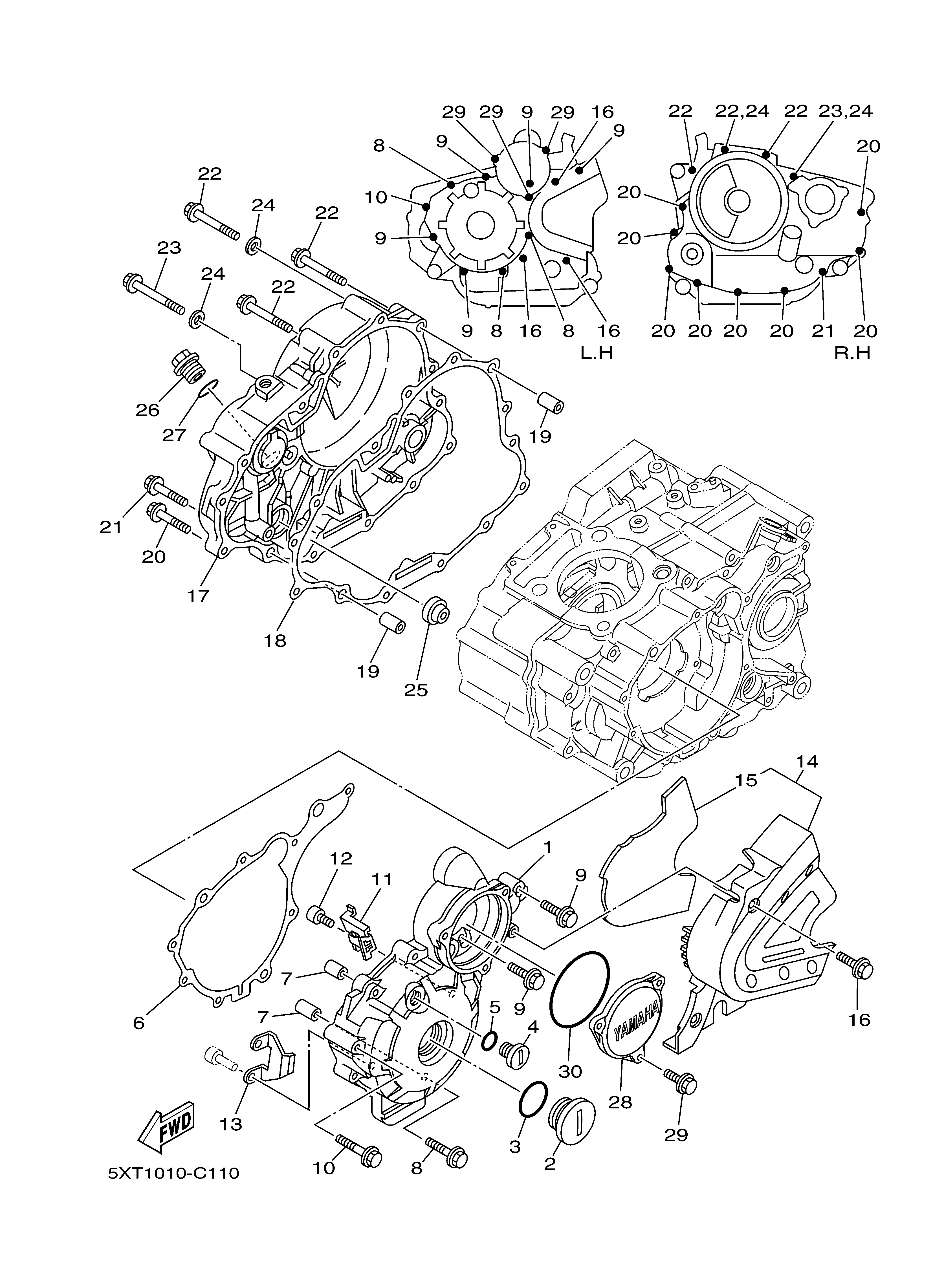 CRANKCASE COVER 1 Vistas explodidas