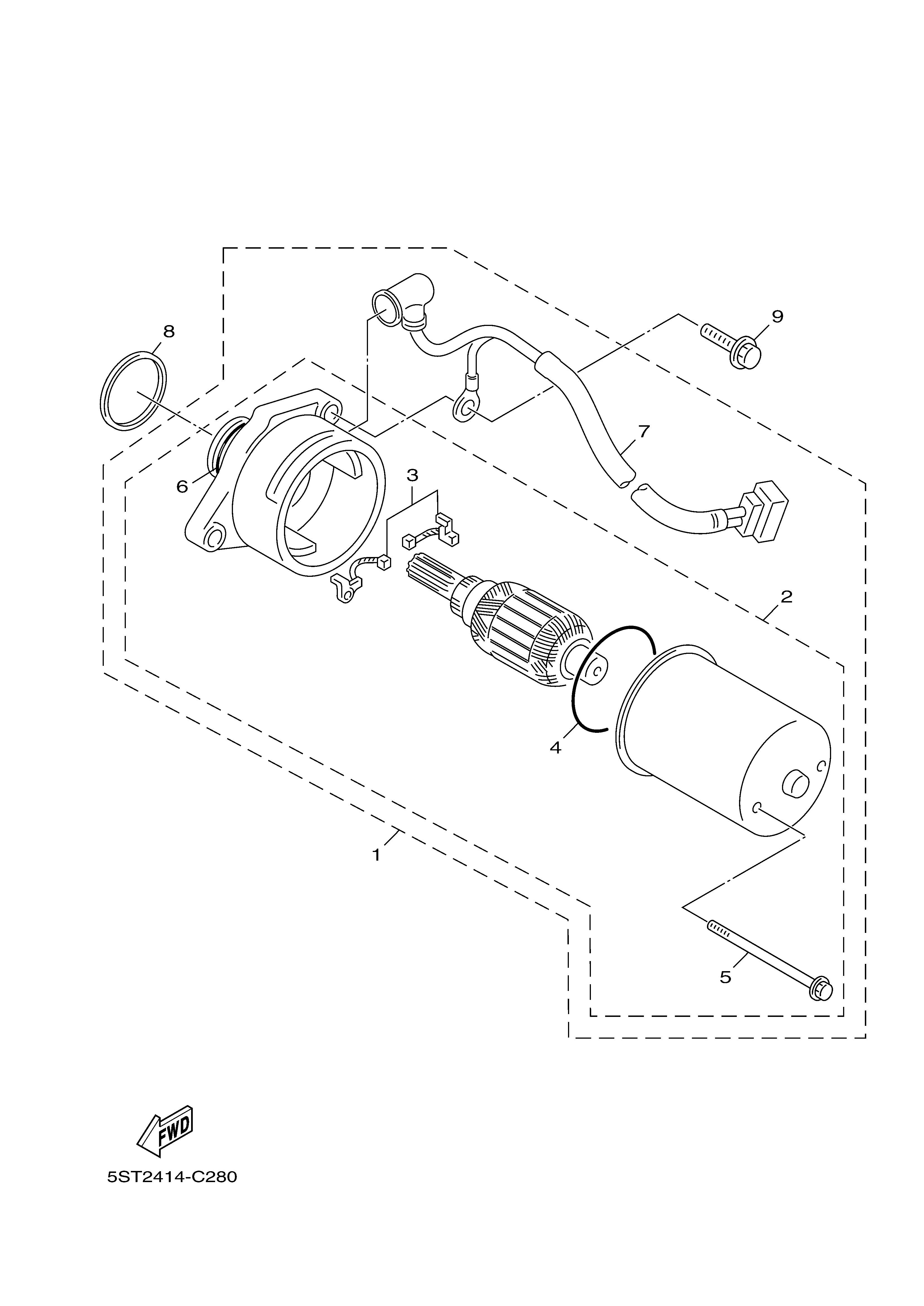 STARTING MOTOR ภาพแยกชิ้นส่วน