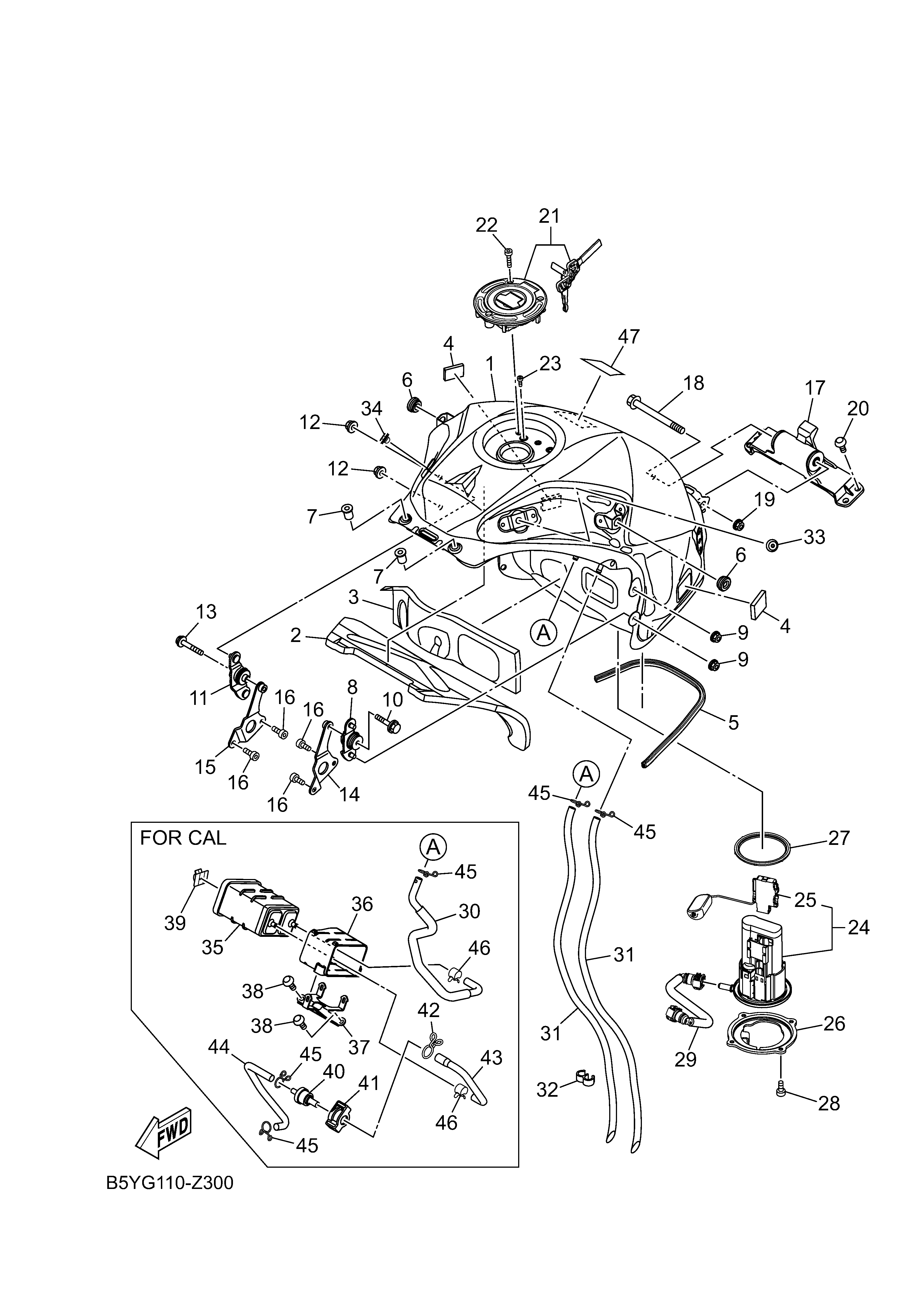 FUEL TANK Diagram terurai