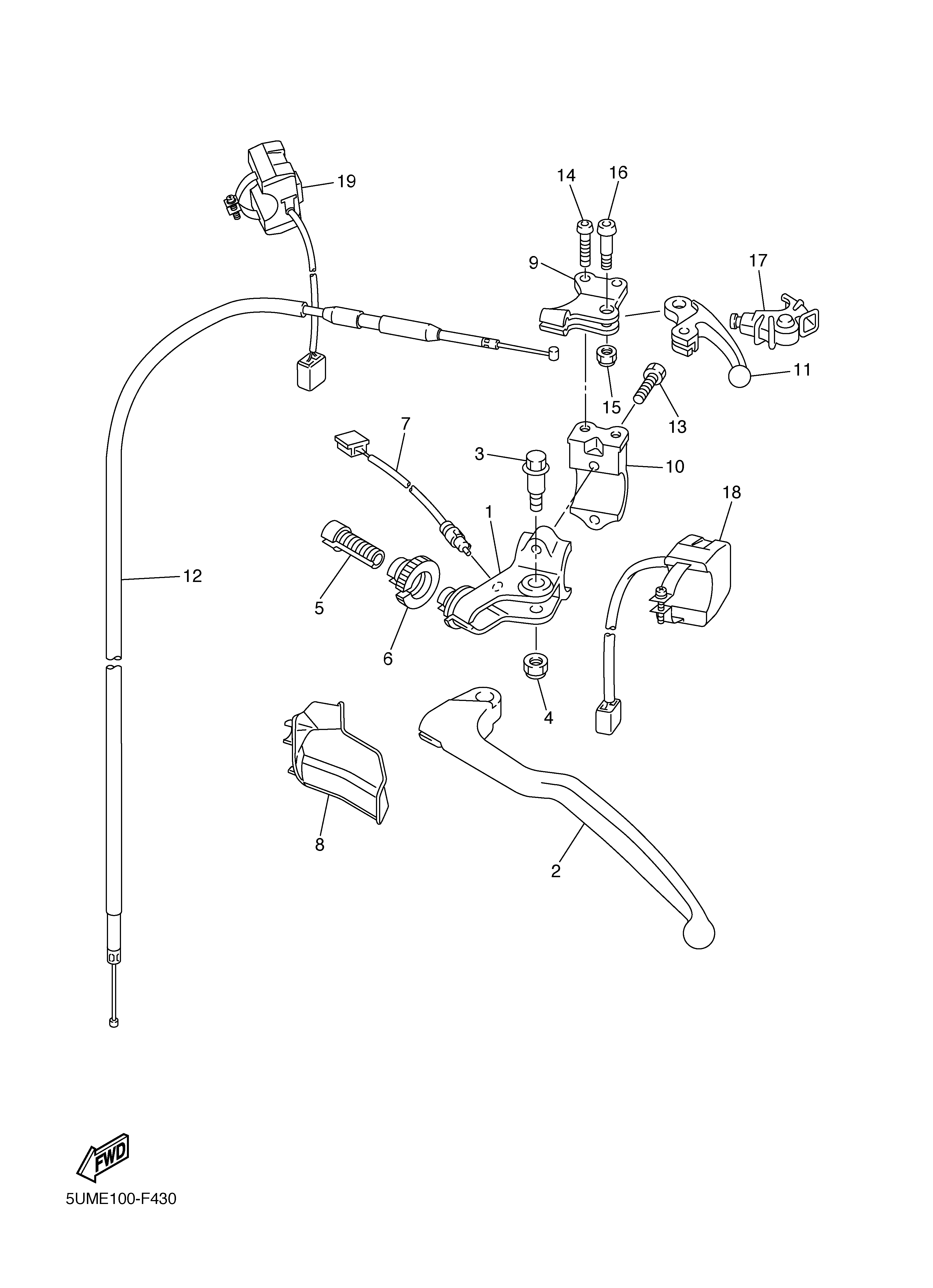 HANDLE SWITCH LEVER Sơ đồ tách chi tiết