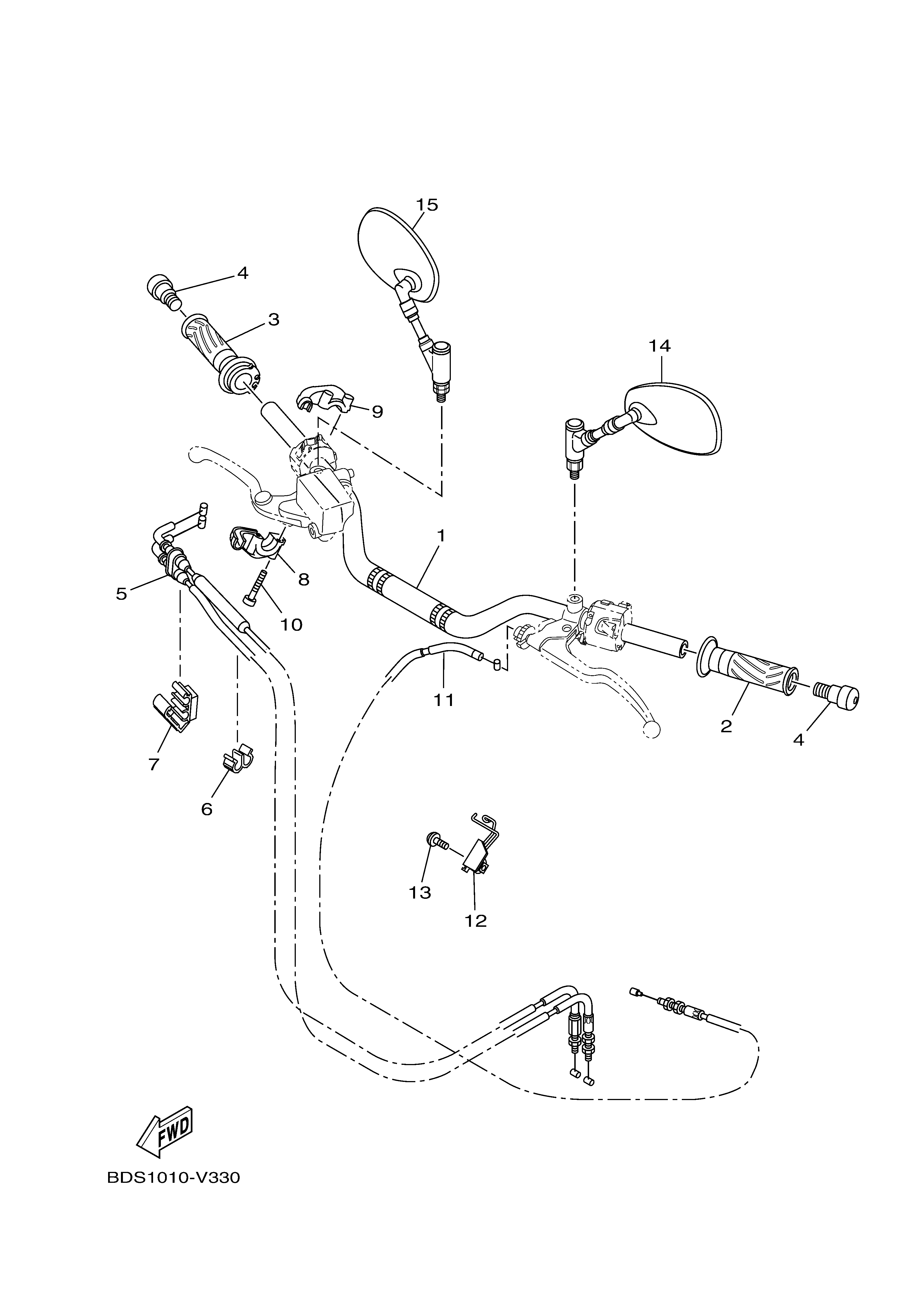 STEERING HANDLE & CABLE Vistas explodidas