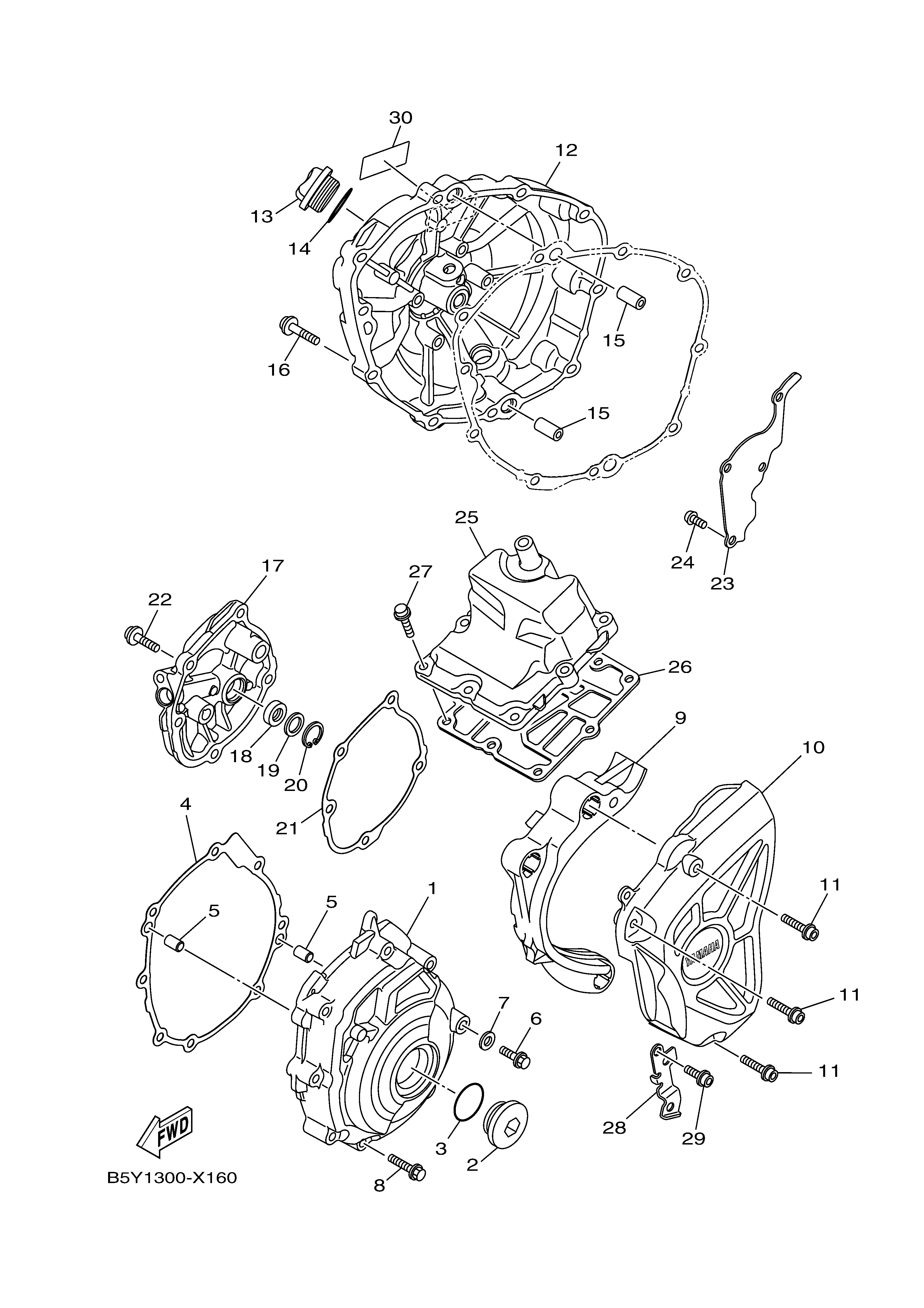 CRANKCASE COVER 1 Vistas explodidas
