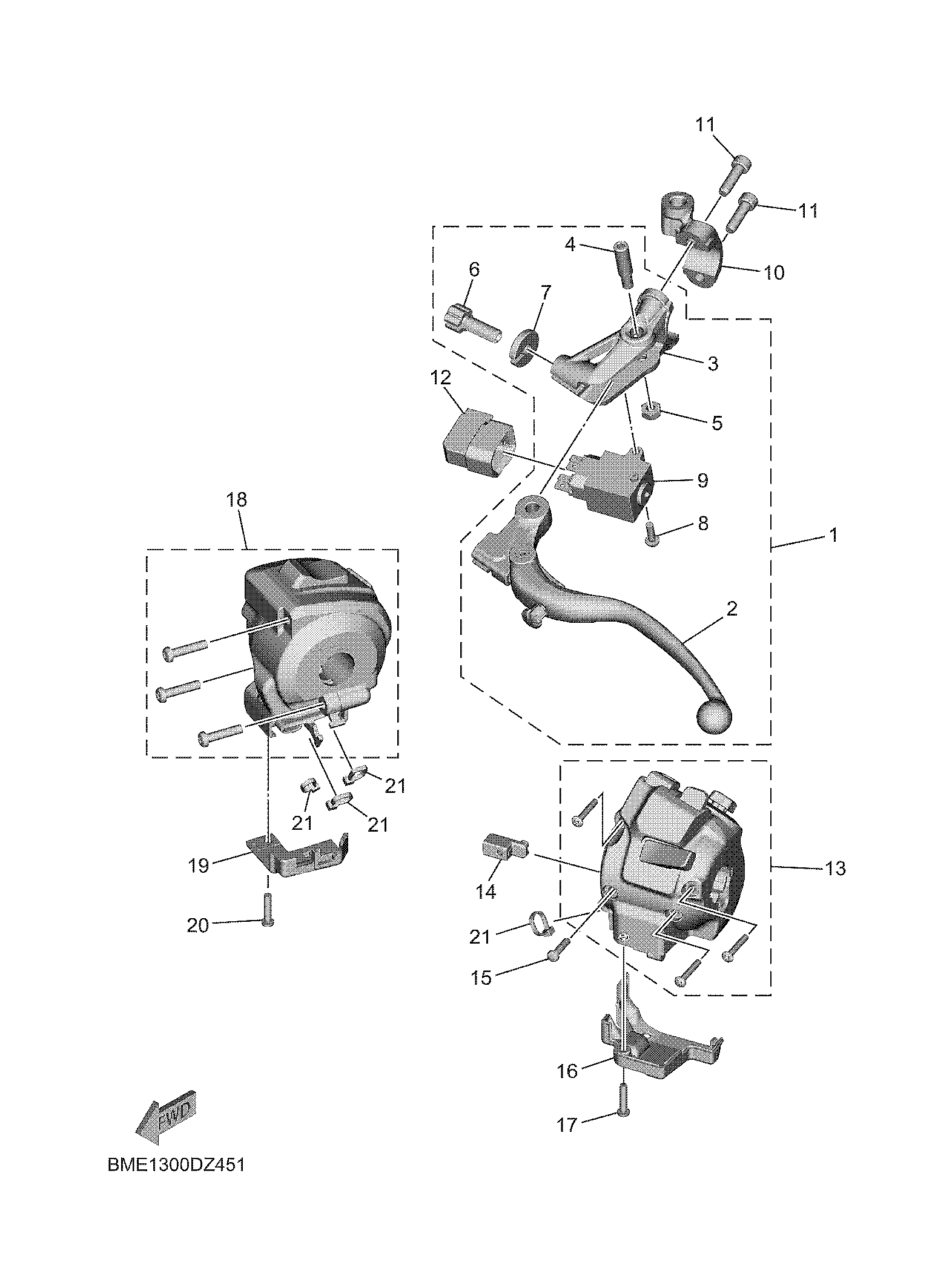 HANDLE SWITCH & LEVER Exploded diagrams