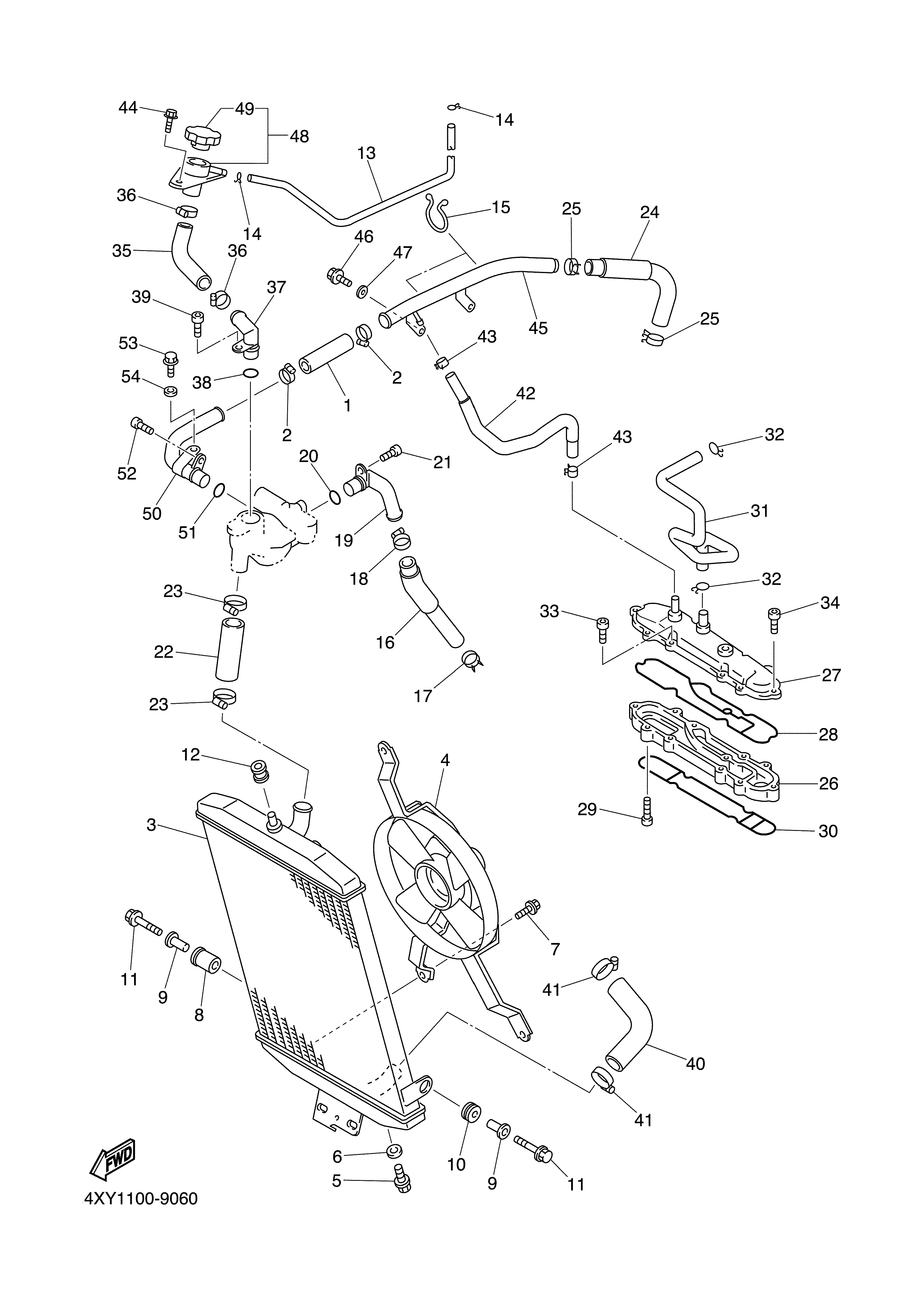 RADIATOR HOSE ภาพแยกชิ้นส่วน