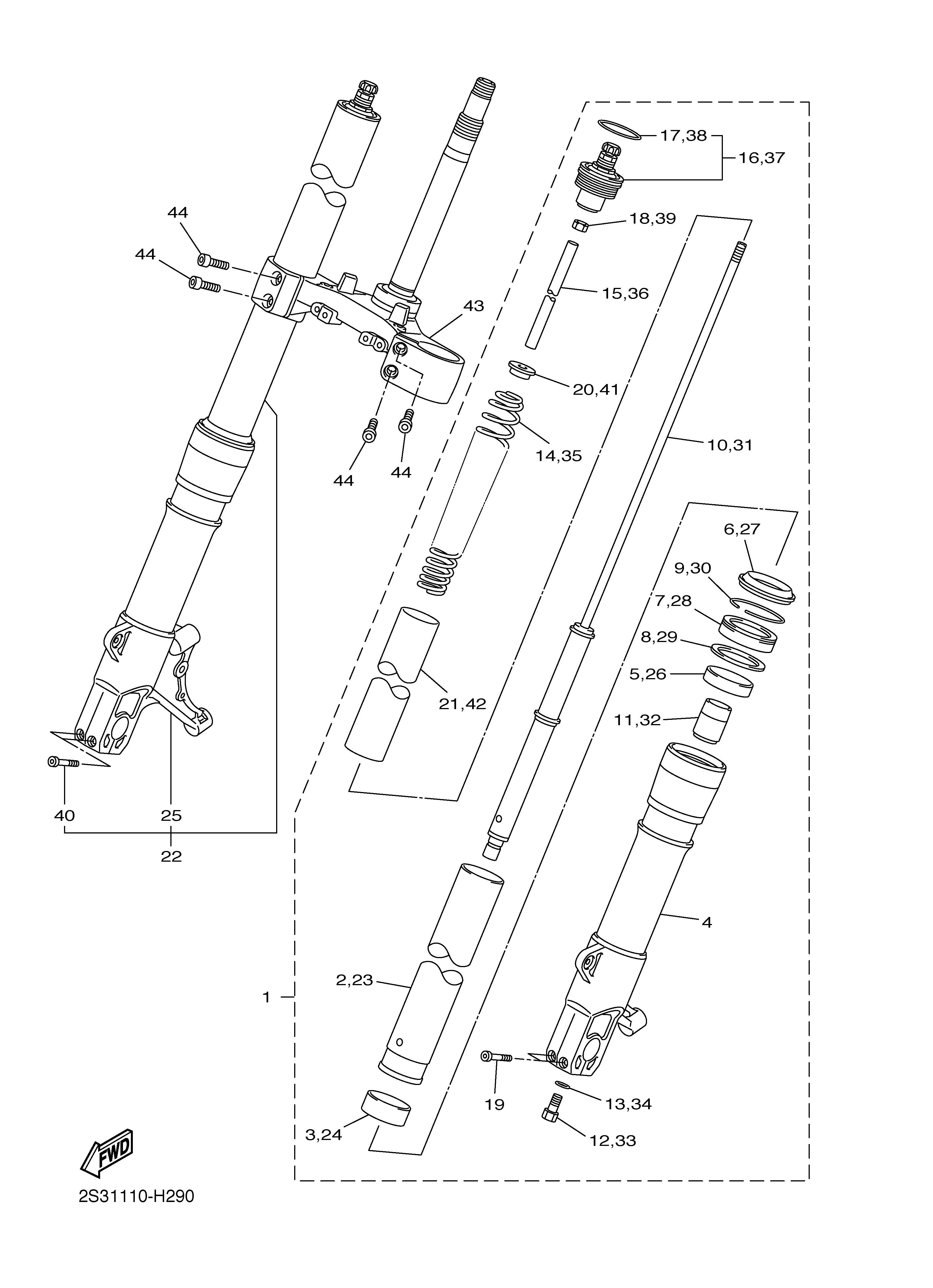 FRONT FORK 爆炸图