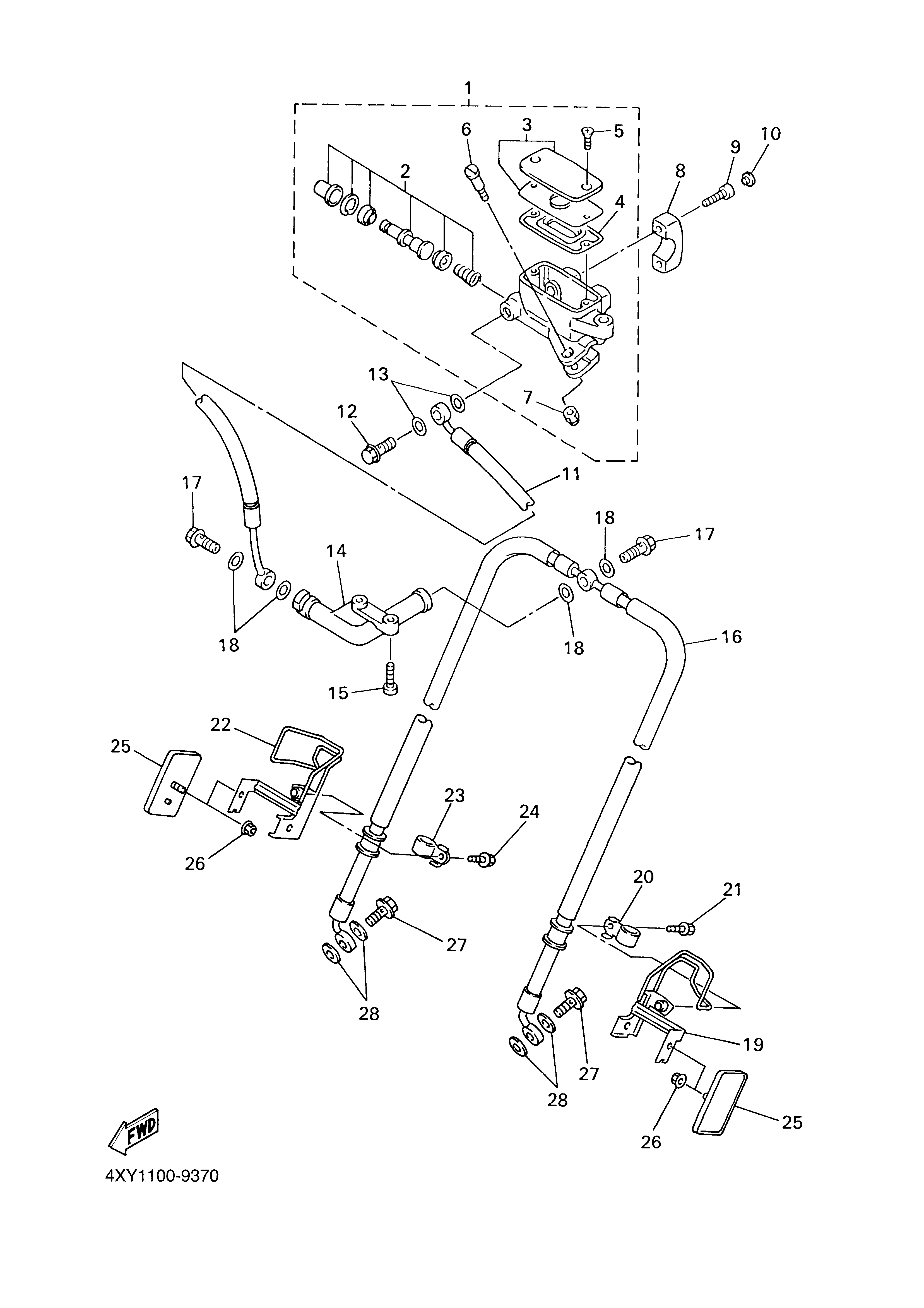 FRONT MASTER CYLINDER Diagram terurai