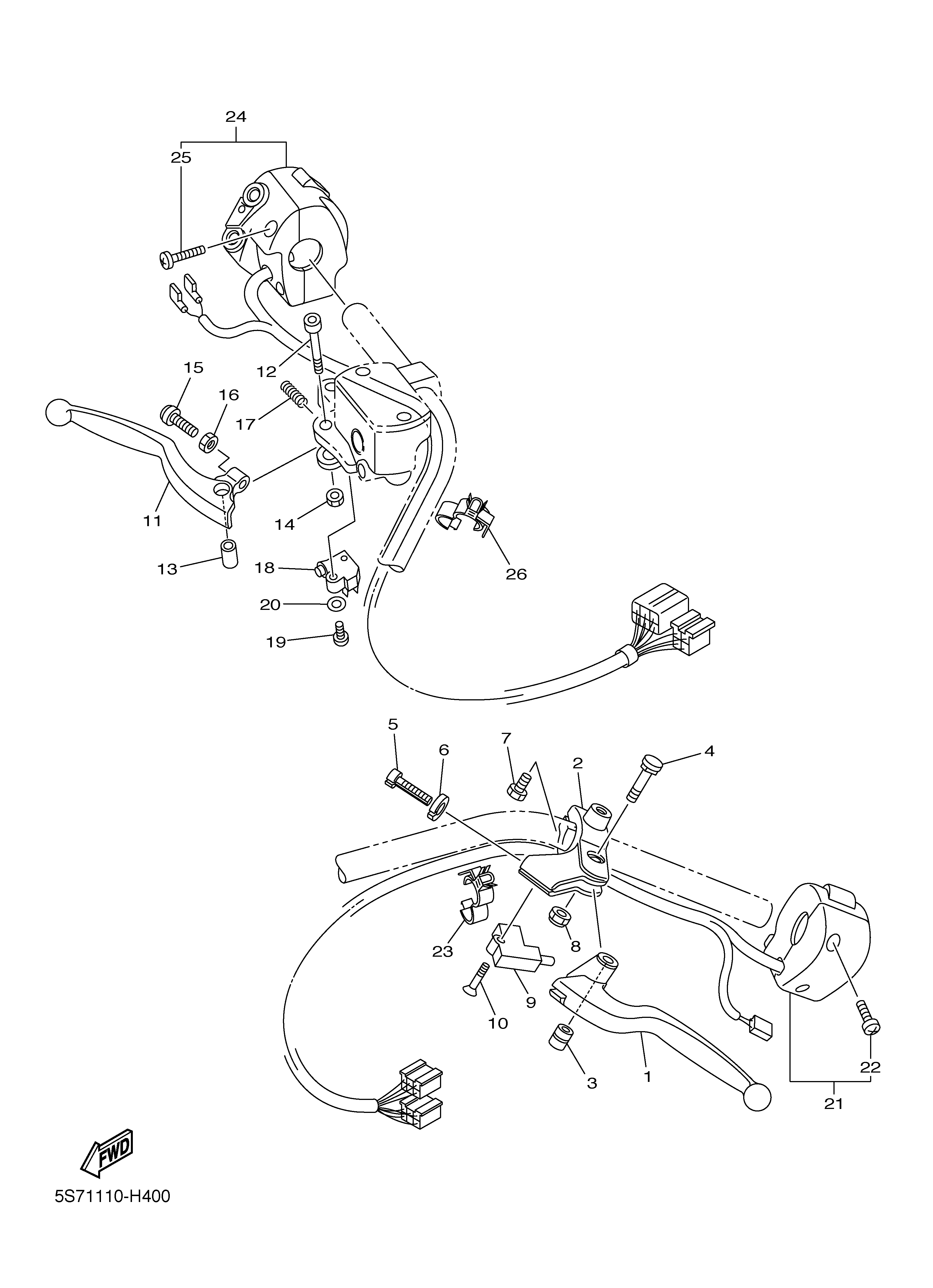HANDLE SWITCH LEVER ภาพแยกชิ้นส่วน