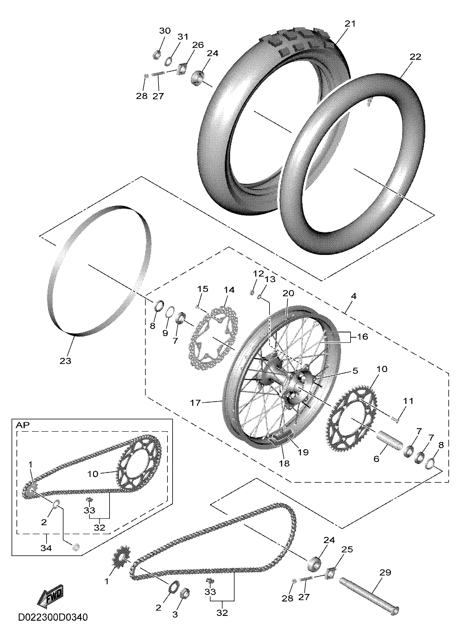 REAR WHEEL ภาพแยกชิ้นส่วน